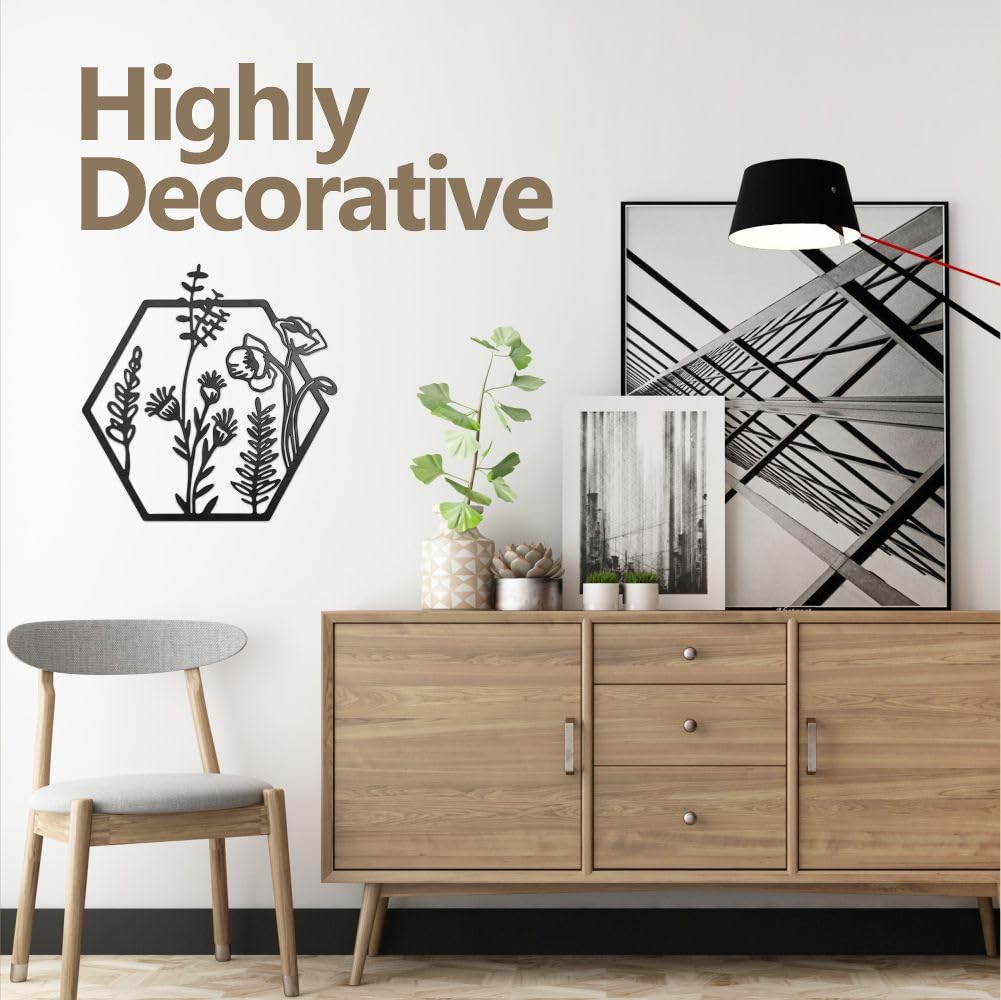 Large Metal Vase Wall Art - Modern Hanging Wall Sculpture Decor Set of 5 for Indoor Spaces | Perfect for Kitchen, Bathroom, Bedroom & Living Room Wall Decorations | Elegant Home & Office Interior Design Accent