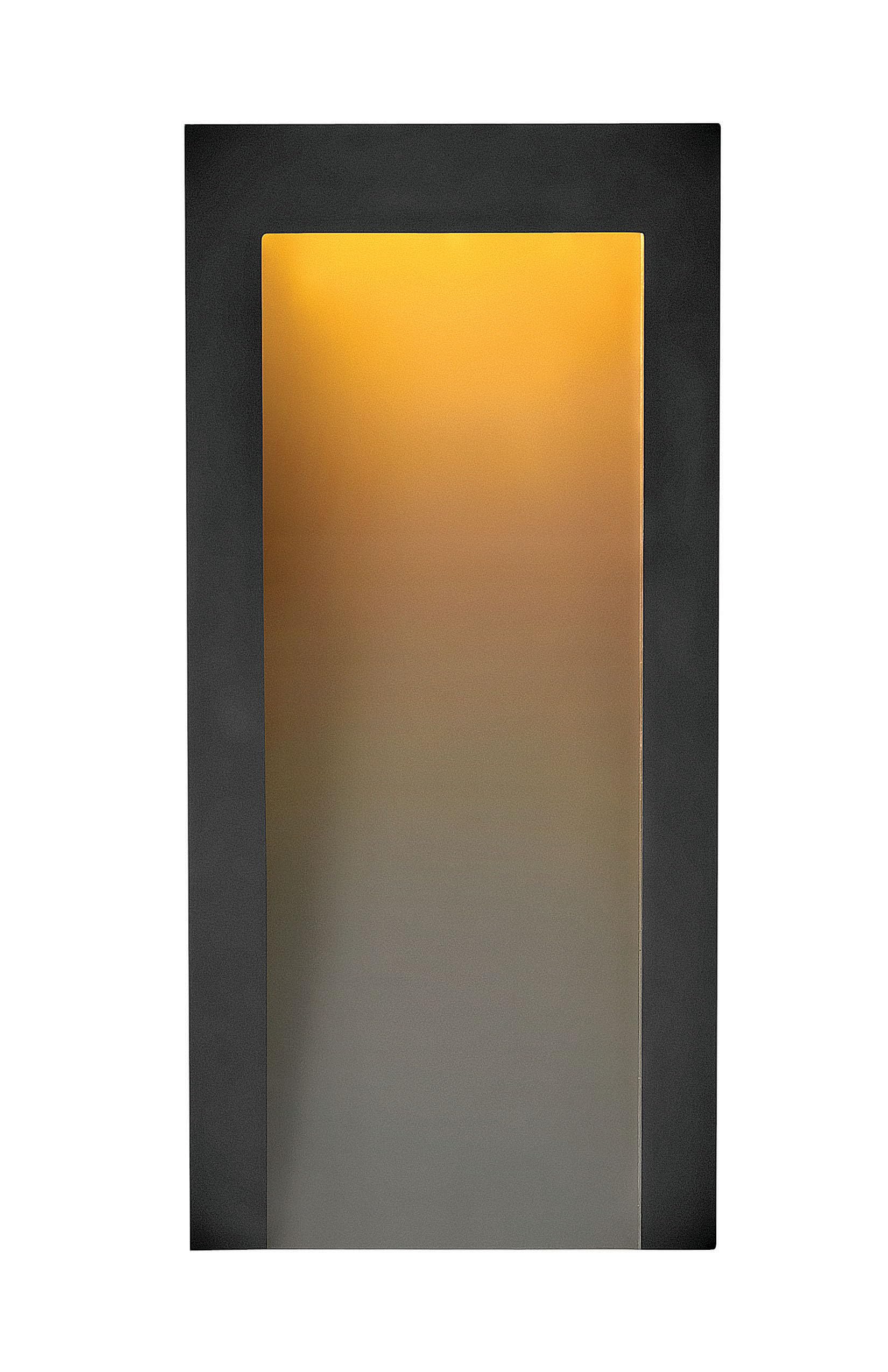 Hinkley Taper Medium Wall Mount Outdoor Lantern - Coastal Style Dark Sky Compliant LED Light Fixture with Composite Material & Etched Glass Lens in Textured Black Finish - Perfect for Porch, Patio, and Coastal Home Exterior Lighting