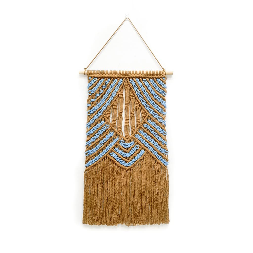 Nordic Macrame Wall Hanging Tapestry - 40x65cm Handmade Bohemian Knit Decor with Tassels for Living Room, Bedroom & Dorm - Boho Chic Home Decor, Perfect for Wall Art, Gift & Cozy Interior Design (Color A)
