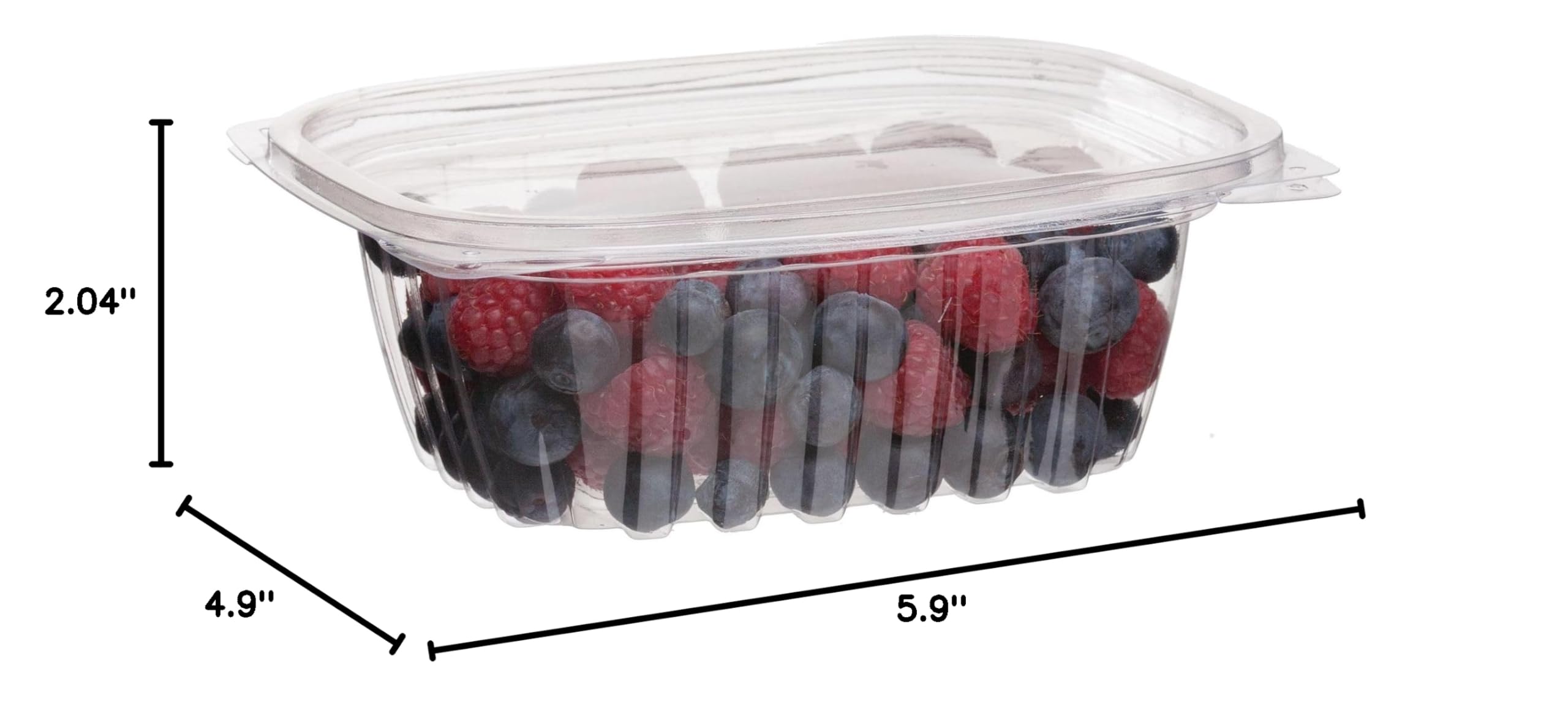 ECO-Friendly 12oz Clear Rectangular Compostable Deli Containers with Lids (Case of 300) - PLA Plant-Based Biodegradable Food Storage Containers for Meal Prep, Takeout & Leftovers | Perfect for Restaurants, Catering & Home Use