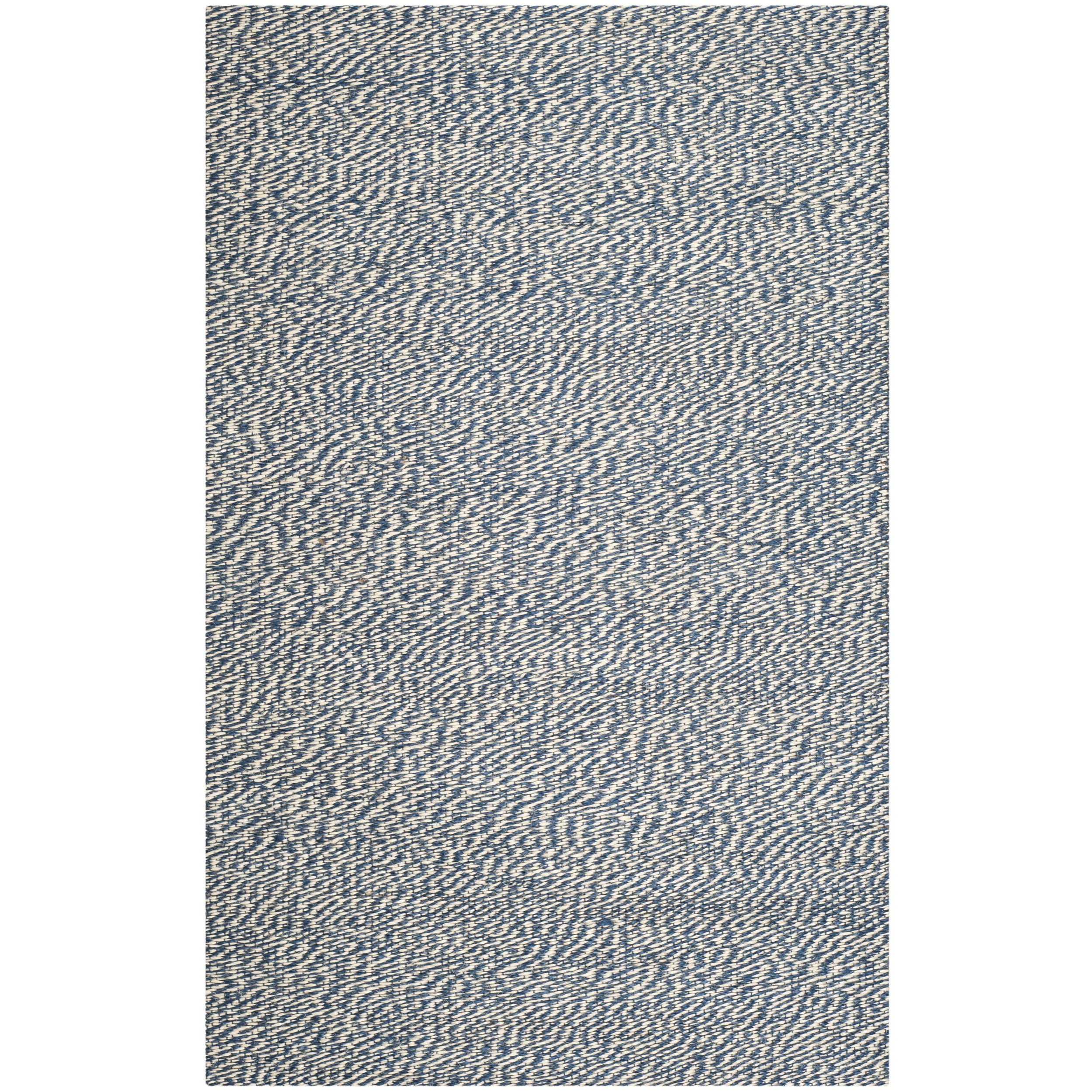 SAFAVIEH Handmade Jute Area Rug 6x9 Feet - Blue & Ivory Natural Fiber Collection (NF448C) | Non-Slip Living Room Rug, Bedroom Carpet for High Traffic Areas | Perfect for Boho Decor, Farmhouse Style & Cozy Home