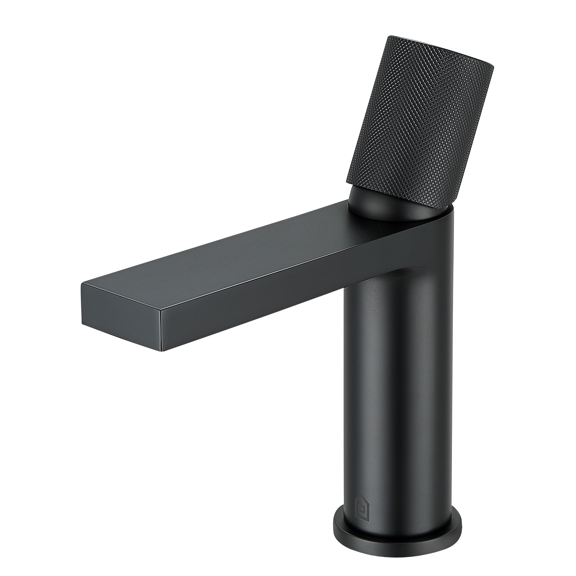 Ancona Isla Matte Black Single Handle Bathroom Faucet - Modern Waterfall Spout for Sink Vanity, Powder Room & Guest Bath Decor