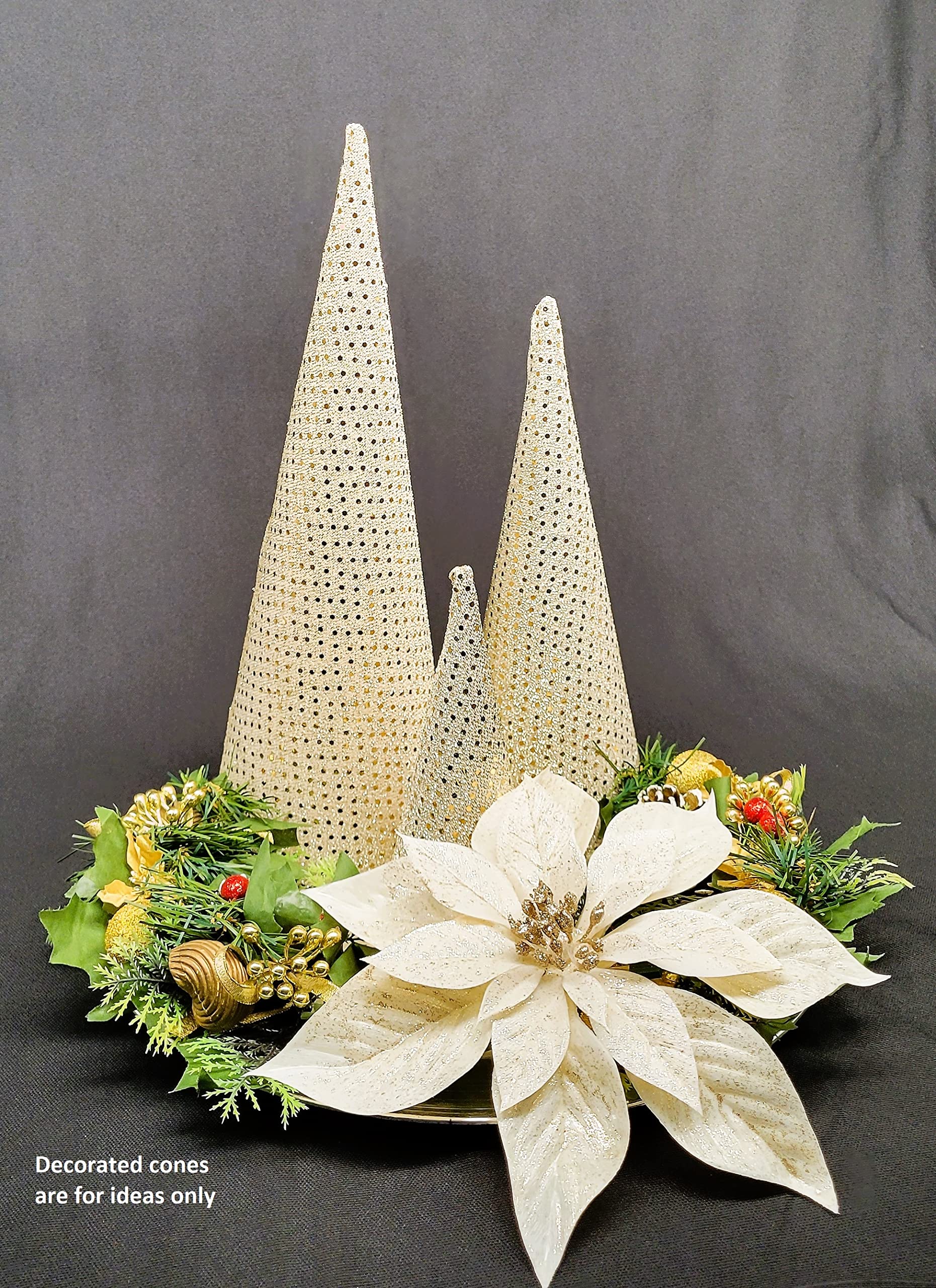 AllStellar Paper Mache Cones Variety Pack (Set of 4) - 17.87x5, 13.75x5, 10.63x4, 7x3 inches - Open Bottom DIY Craft Supplies for Art Projects, Home Decor, Party Decorations - Perfect for Christmas, Halloween, Wedding & School Crafts