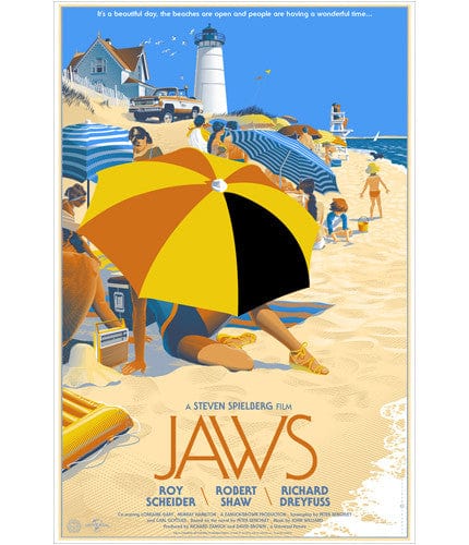 Jaws Laurent Durieux Poster - Vintage Movie Art Print for Home & Office Decor - Perfect for Horror Fans, Film Lovers & Collectors
