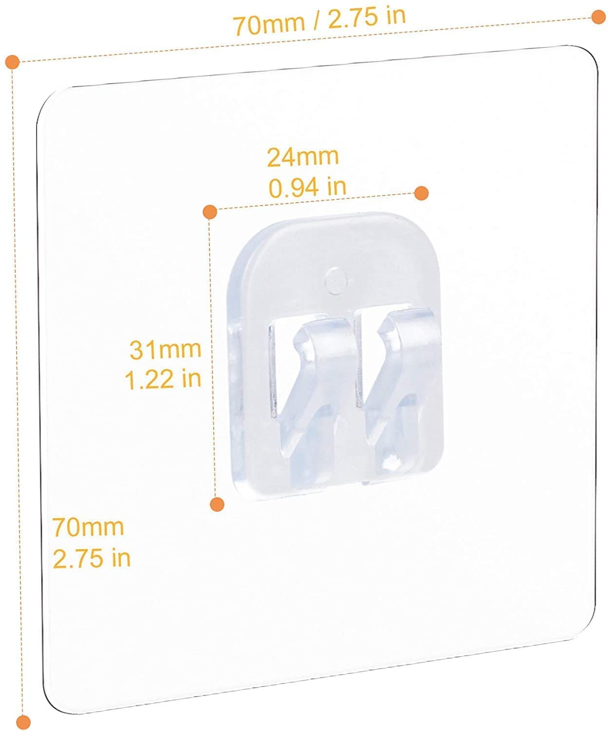 Taslibra Transparent Self-Adhesive Wall Hooks - 10 Pack, Strong Bathroom Sticky Hooks for Hanging Towels, Robes & Accessories - Perfect for Showers, Kitchens & Dorm Rooms