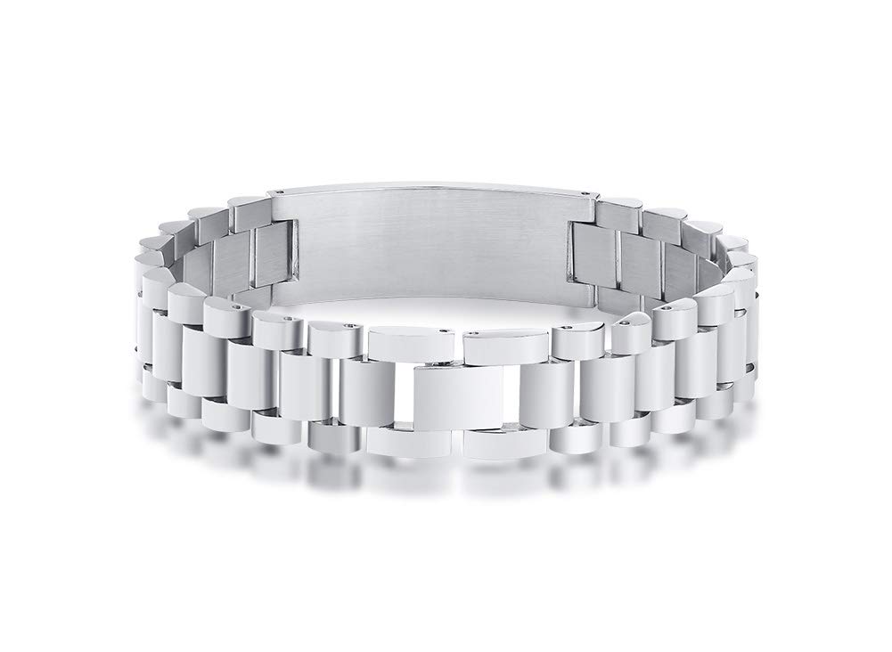 MEALGUET Inspirational Stainless Steel Bracelet for Son - Customizable Courage Link Wristband, Perfect Birthday & Graduation Gift from Mom & Dad, Ideal for Daily Wear & Special Occasions