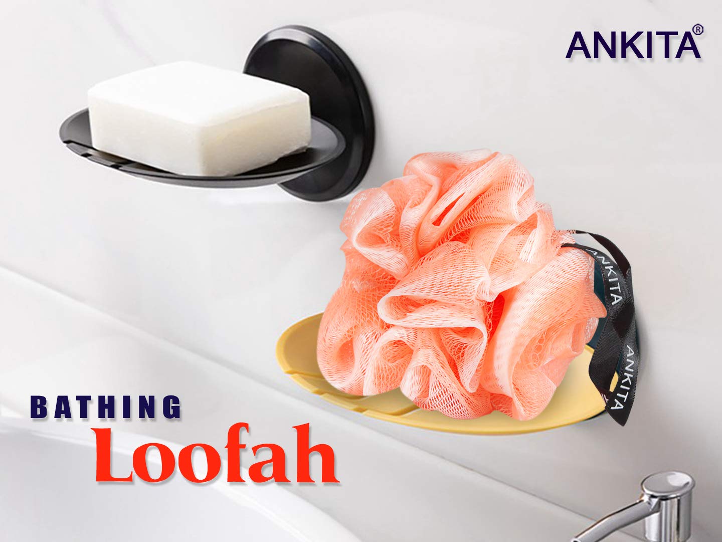 Ankita Premium Exfoliating Loofah Sponge for Women & Men - Soft Bath & Shower Scrubber, Body Wash Exfoliator, Skin Care Essential - Ideal for Daily Use, Spa, and Gentle Skin Cleansing (BA-5, Color May Vary)