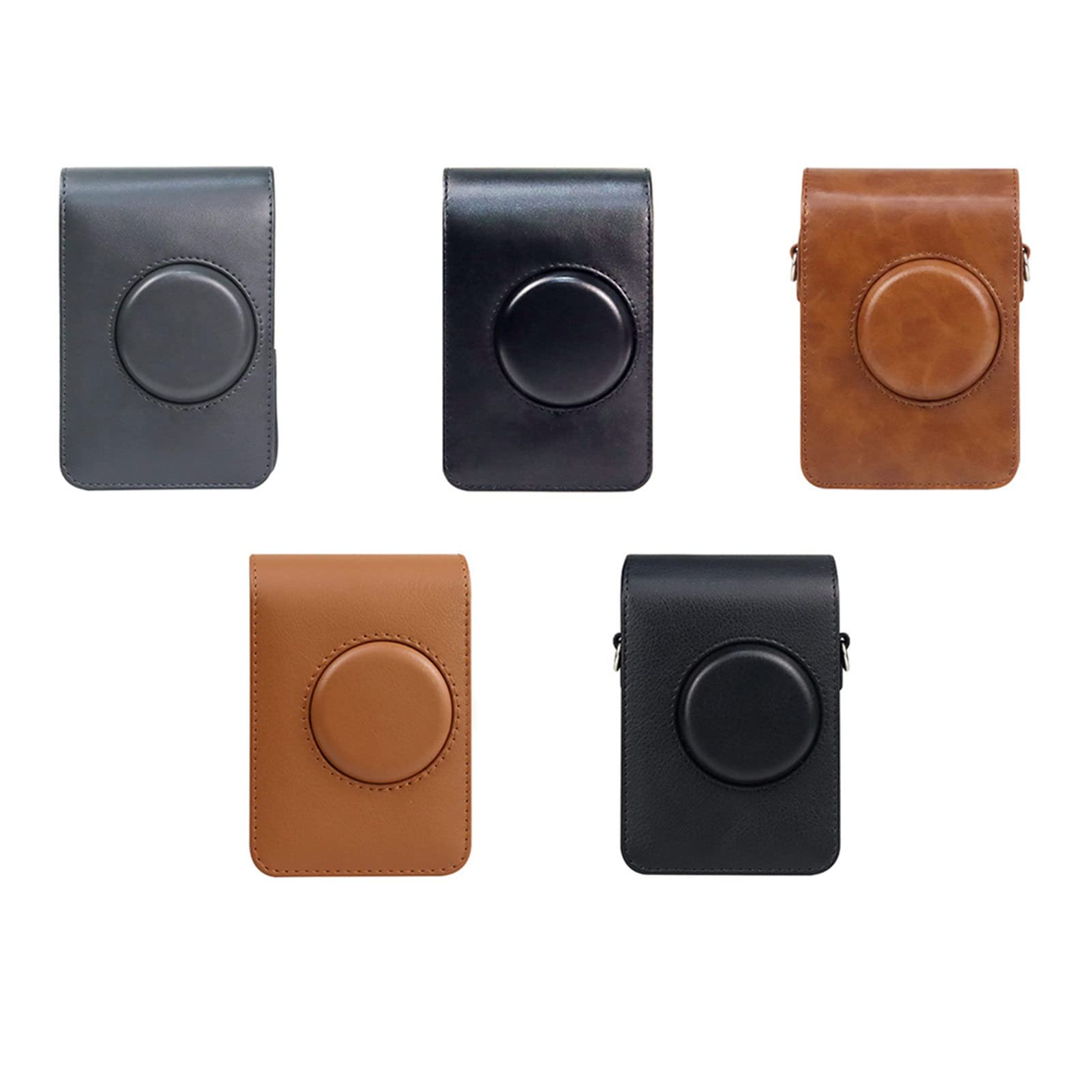 Fujifilm Instax Mini Evo Camera Case - Premium PU Leather Protective Cover with Adjustable Shoulder Strap for Mini Evo Instant Camera & Photo Printer (Brown Lychee Style) - Perfect for Travel, Parties & Everyday Use