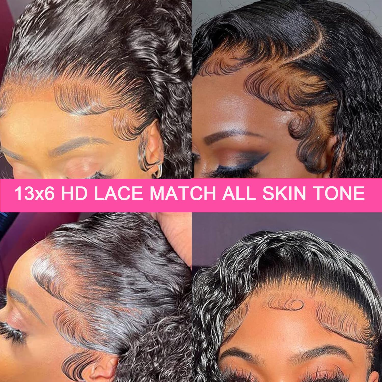 30 Inch Deep Wave Lace Front Wigs Human Hair - 200% Density 13x6 HD Lace Frontal - Pre Plucked Glueless Wigs with Baby Hair - Natural Black Deep Curly Human Hair Wigs for Women | Perfect for Daily Wear, Cosplay, and Special Occasions