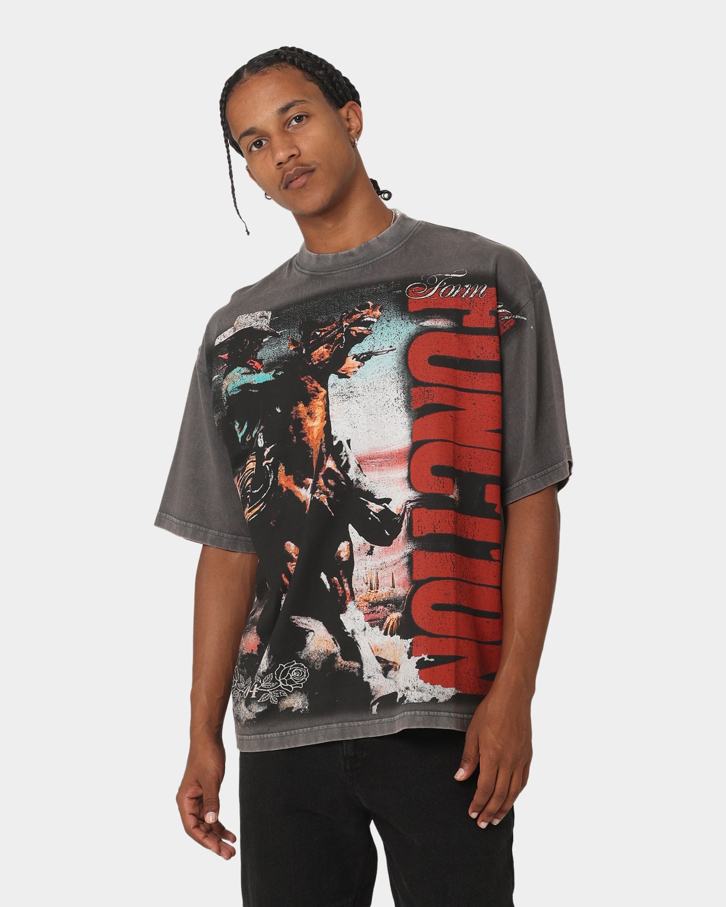 404 Wild West Vintage T-Shirt for Men & Women - Charcoal Gray Cotton Tee - Western Cowboy Style Graphic Shirt for Casual Wear, Parties & Themed Events