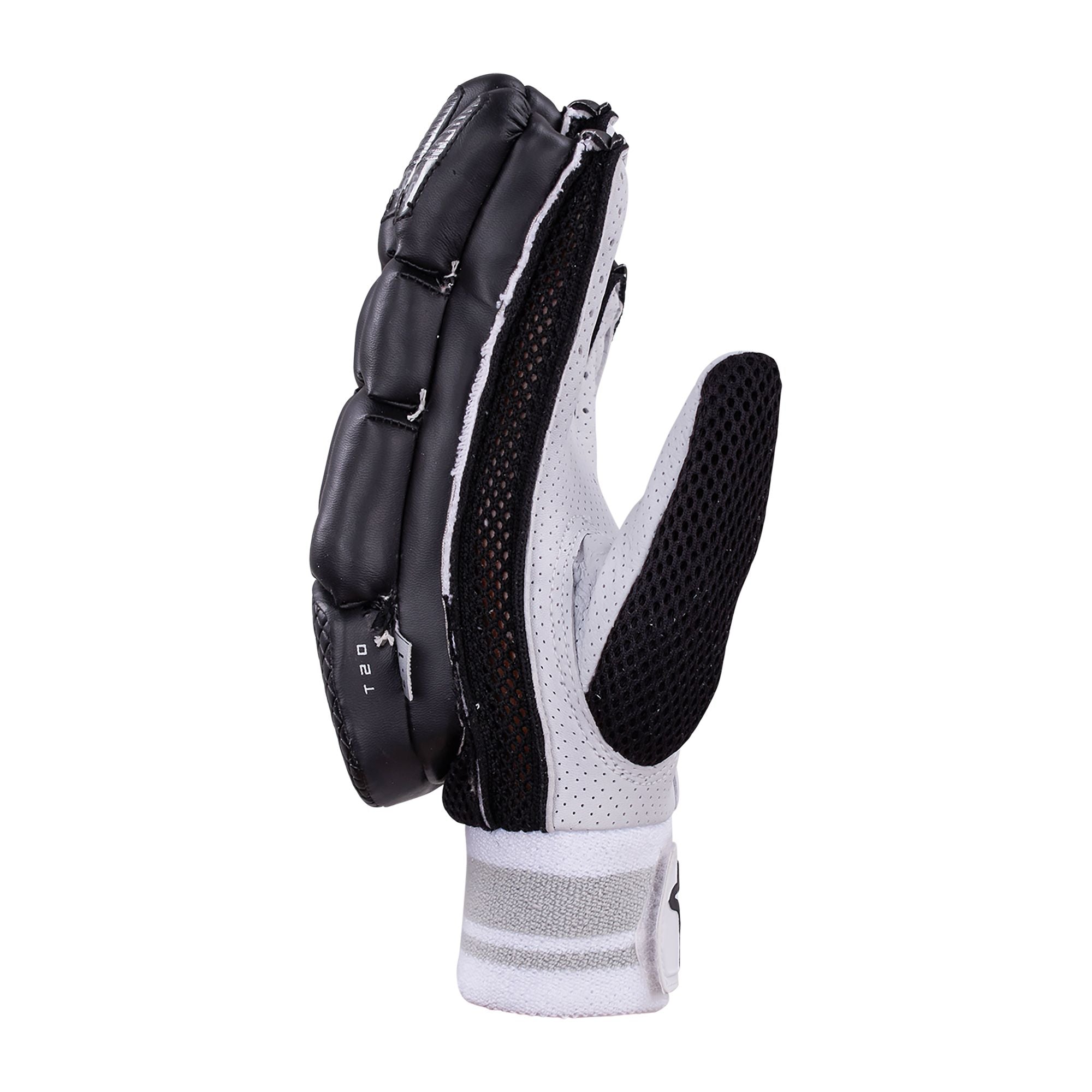 Kookaburra 2.1 T20 Black Cricket Batting Gloves 2025 - Premium Leather Protection for Cricket Players | Perfect for Training & Matches