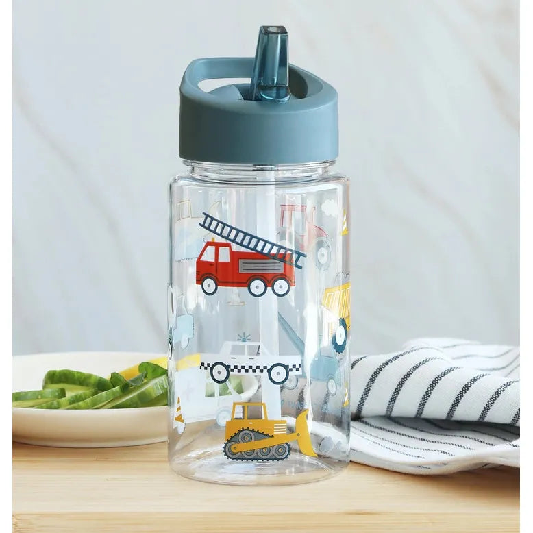 Kids Insulated Water Bottle with Car & Vehicle Designs - Leak Proof Stainless Steel Drink Bottle for School, Sports & Outdoor Activities