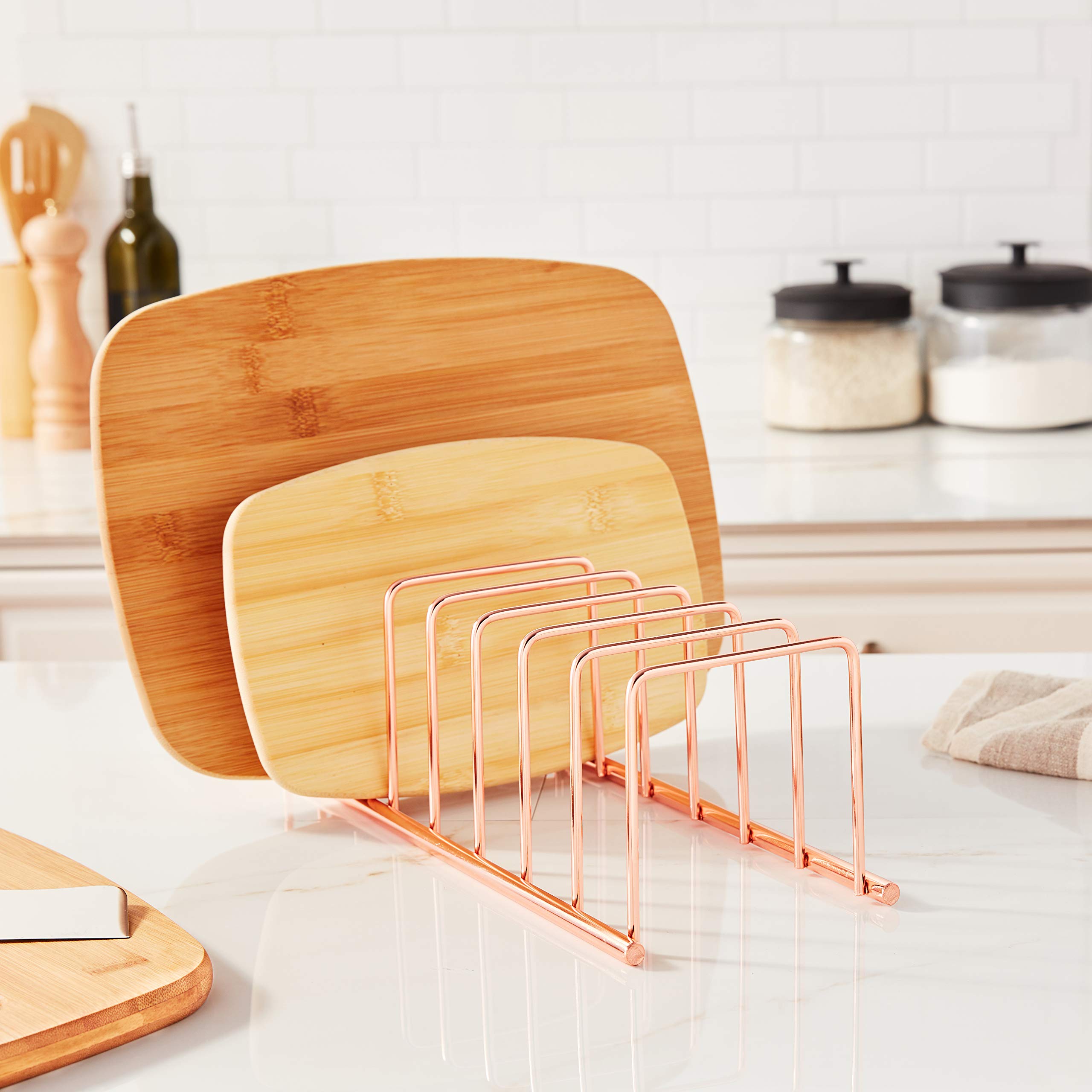 Copper Euro Kitchen Dish Drying Rack - Space Saving Countertop Dish Drainer for Pots, Pans, Plates, Cutting Boards & Serving Trays - Perfect for Small Kitchens, Apartments & RV Use