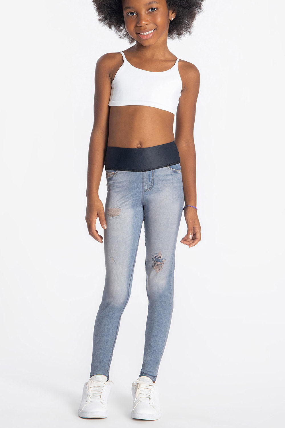 Reversible Denim Leggings for Kids - Stretchable & Comfortable Playtime Pants - Perfect for School, Playdates & Outdoor Activities