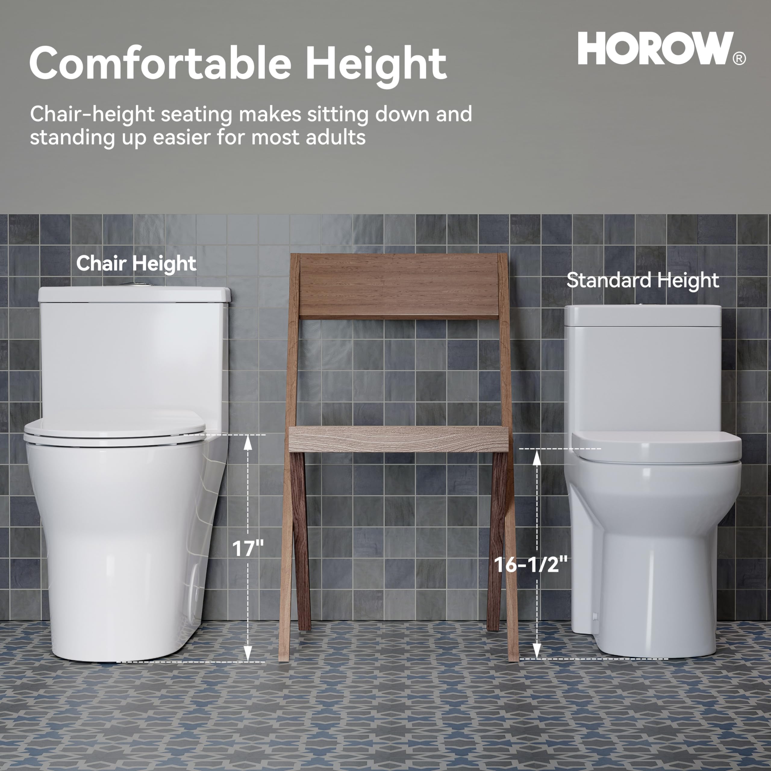 HOROW T0350W ADA Compliant One Piece Toilet - 17