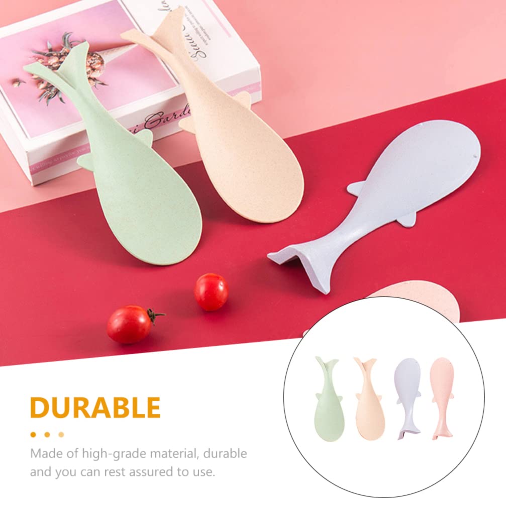 4-Pack Hemoton Non-Stick Rice Spoon Set - Eco-Friendly Wheat Straw Kitchen Utensil for Cooking, Serving & Scooping | Perfect for Rice Cooker, Meal Prep & Asian Cuisine