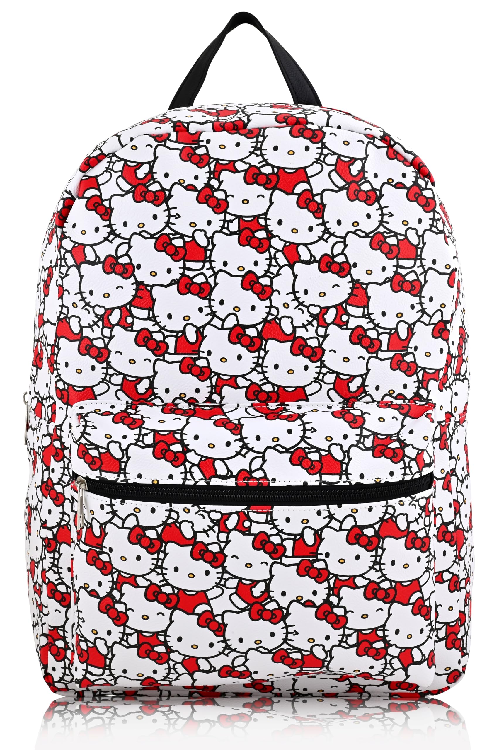 Sanrio Hello Kitty PU Leather Backpack for Women Men Kids - Cute Large Travel Backpack Purse with Shoulder Strap | School, Work, Travel & Daily Use Accessories