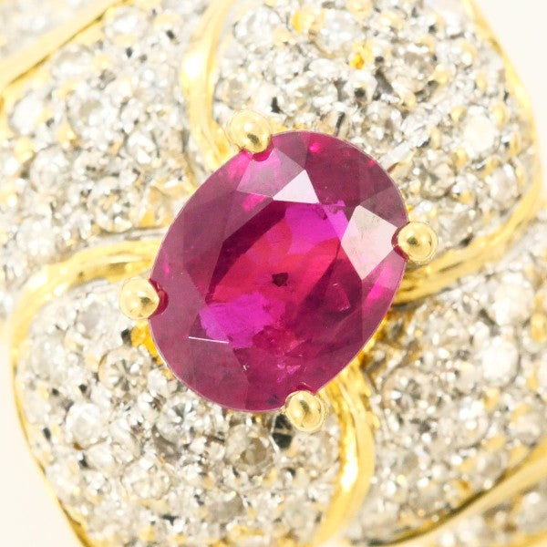 18K Yellow Gold & White Gold Ruby Diamond Ring for Women - Elegant Wedding, Engagement, Anniversary Gift for Her