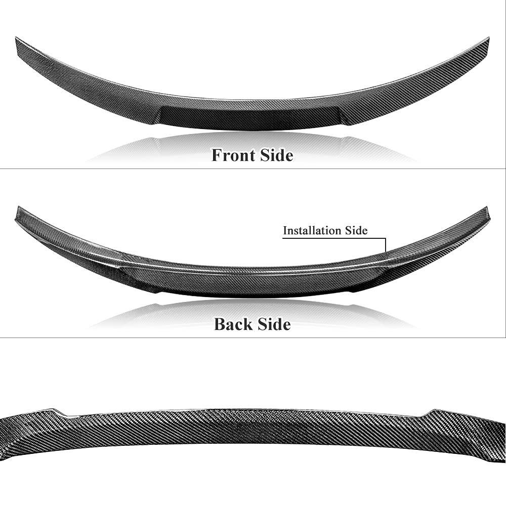 AeroBon Real Carbon Fiber Trunk Spoiler for 2008-2011 Audi A4 B8 Sedan | MV Style Rear Wing | High Gloss Finish | Enhances Aerodynamics & Style for Sports Car Enthusiasts