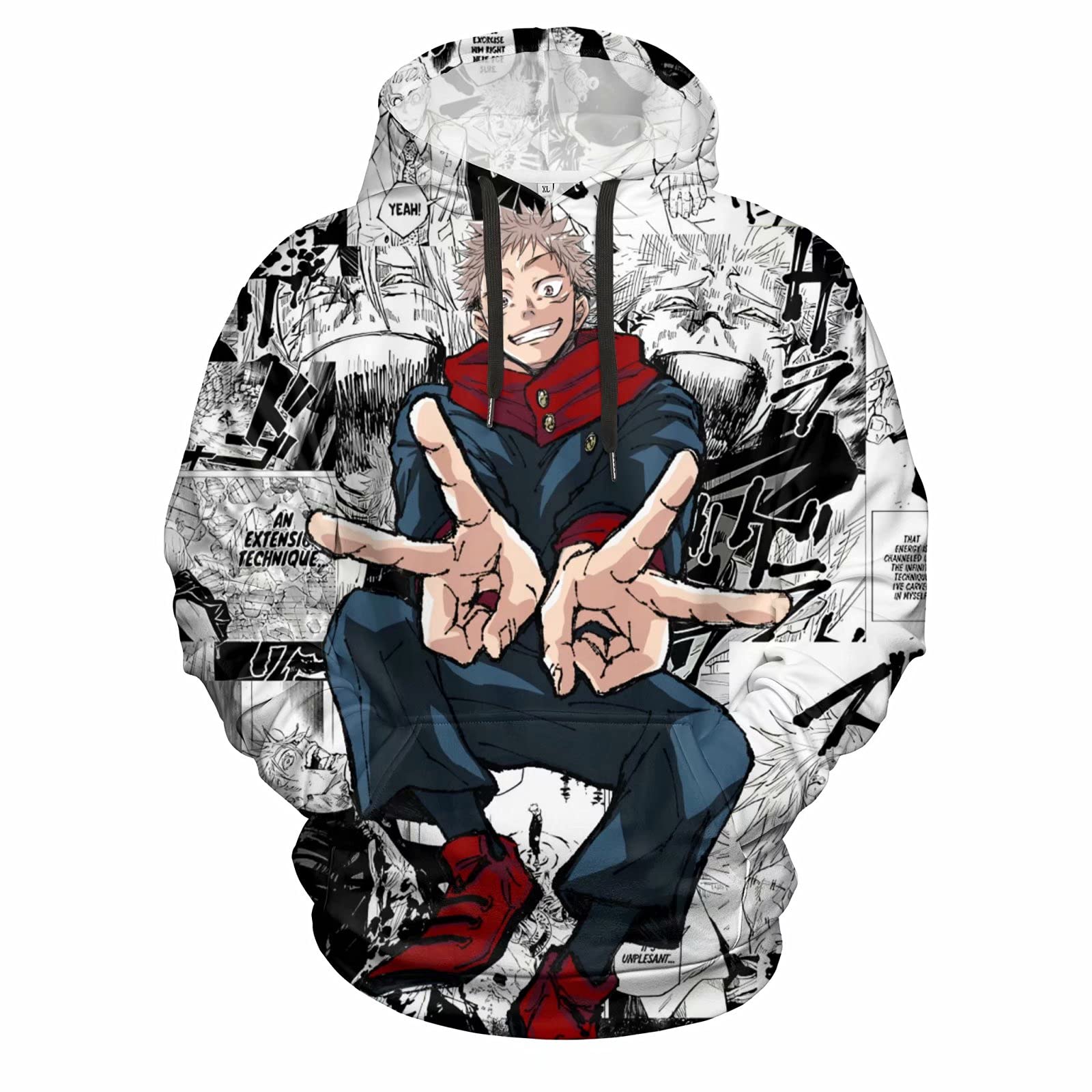 Boys Anime Hoodie - 3D Printed Gojo Satoru Sweatshirt for Teens | Cool Cartoon Character Pullover | Perfect for Cosplay, School & Streetwear Fashion