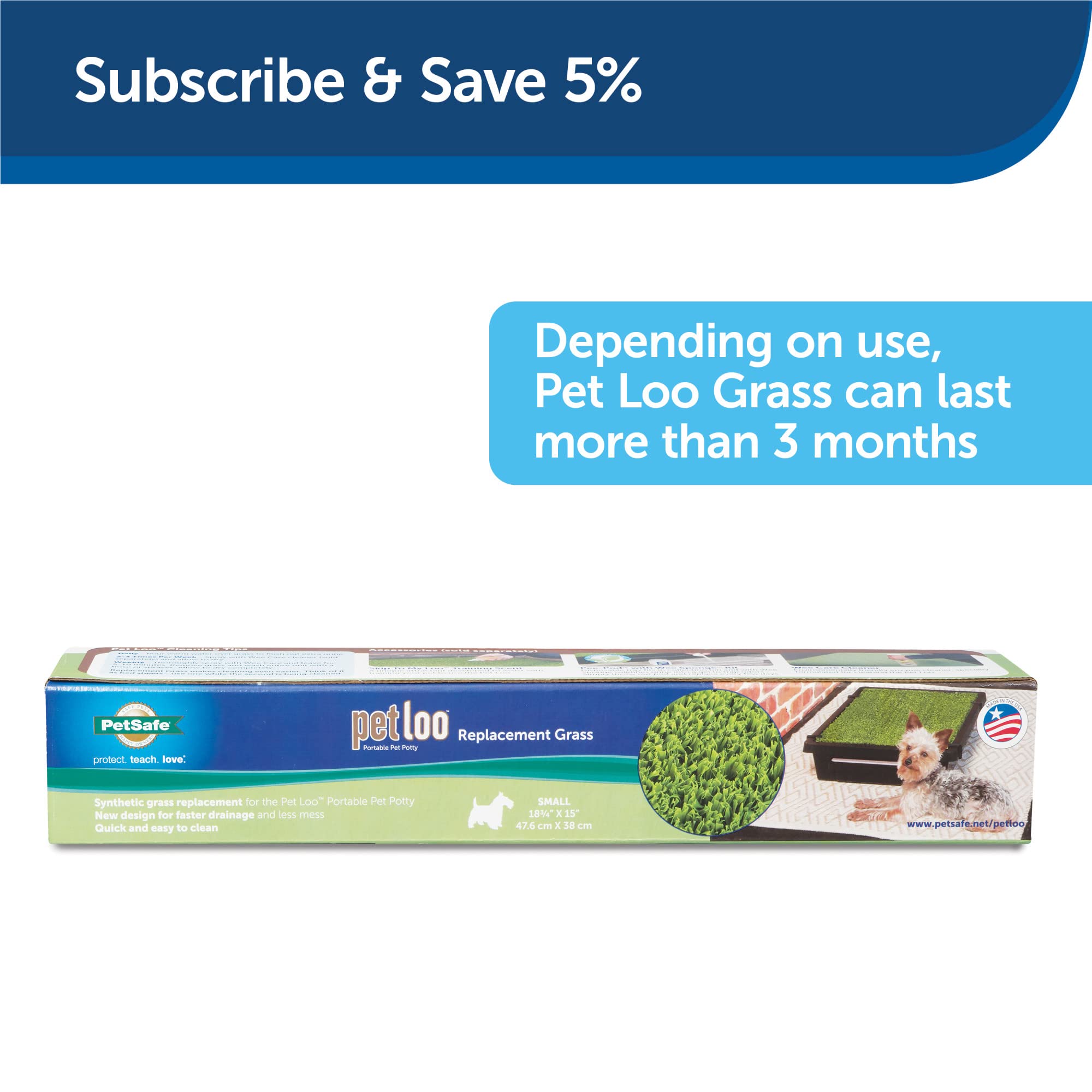 PetSafe Pet Loo Replacement Grass - Medium Size for Dogs & Cats - Easy Clean Indoor/Outdoor Use