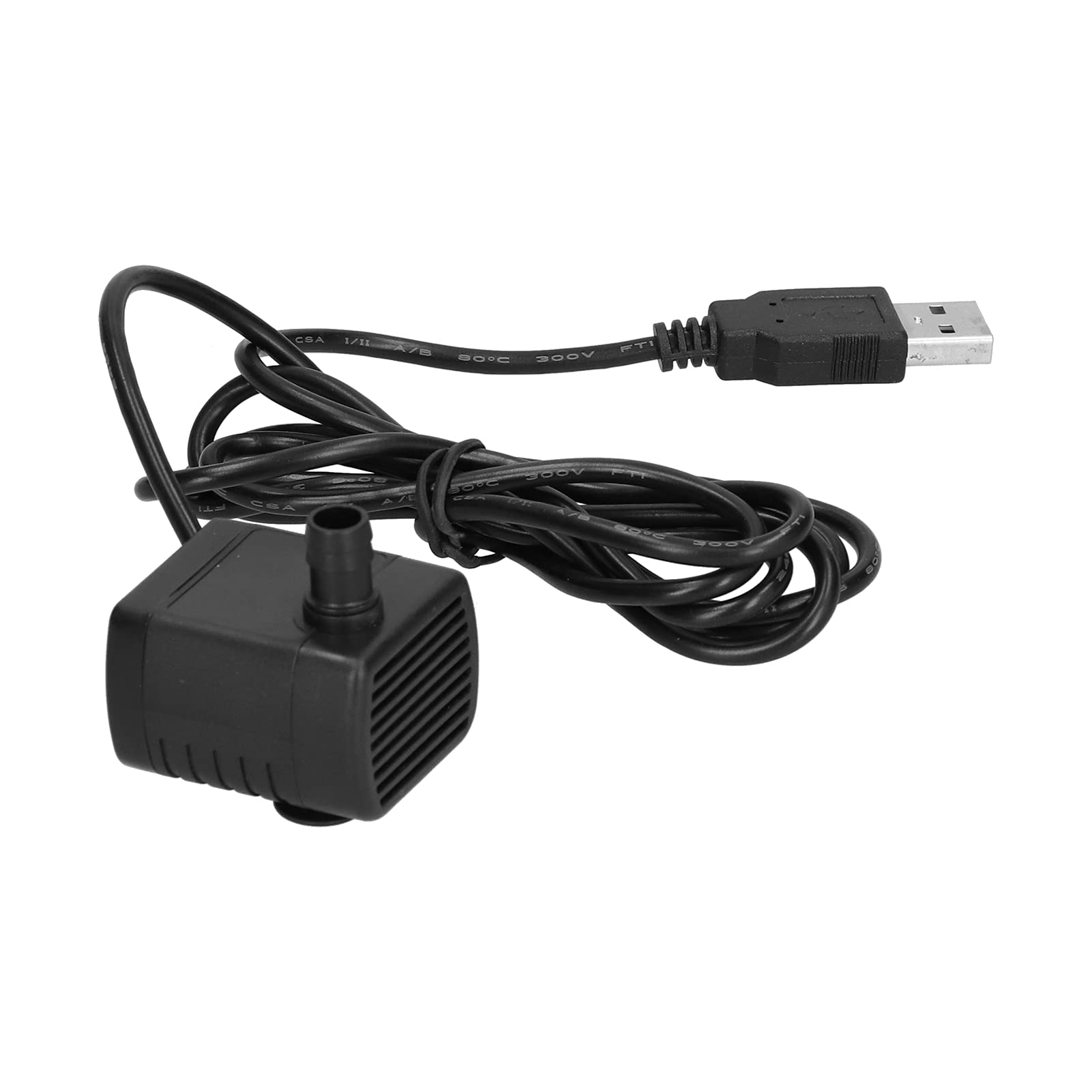USB Plug Brushless Mini Powerful Submersible Water Pump - Ultra Silent with Suction Cup DC12V 200L/H 150cm/59.1in Lift for Aquarium, Fountain, Pool, Fish Tank - Ideal for Hydroponics, Pet Water Circulation & Small Water Features