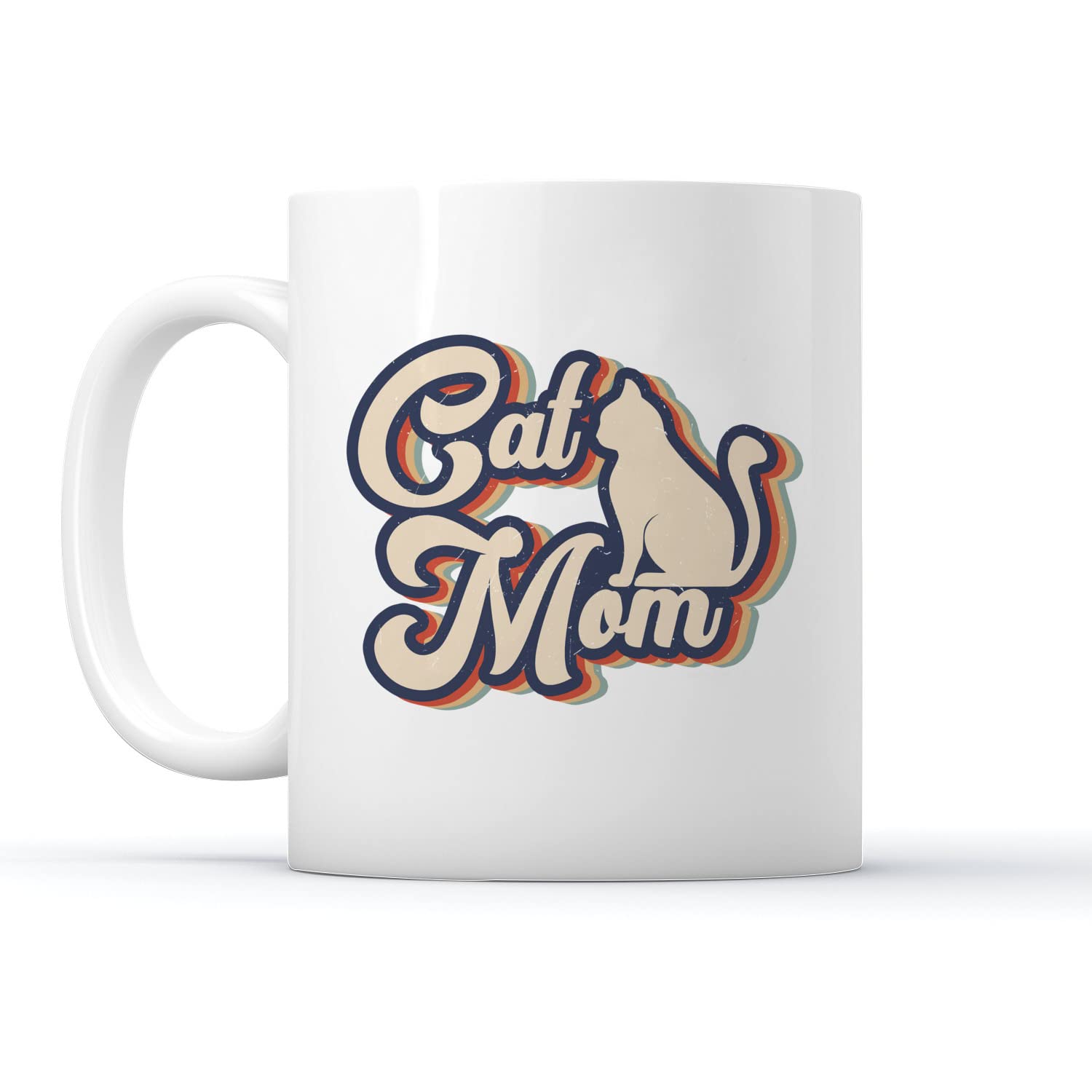 Desdirect Store Retro Cat Mom Mug - Funny Mother's Day, Birthday & Christmas Gift for Cat Lovers - 11oz White Ceramic Coffee Cup - Perfect for Home, Office & Gift-Giving