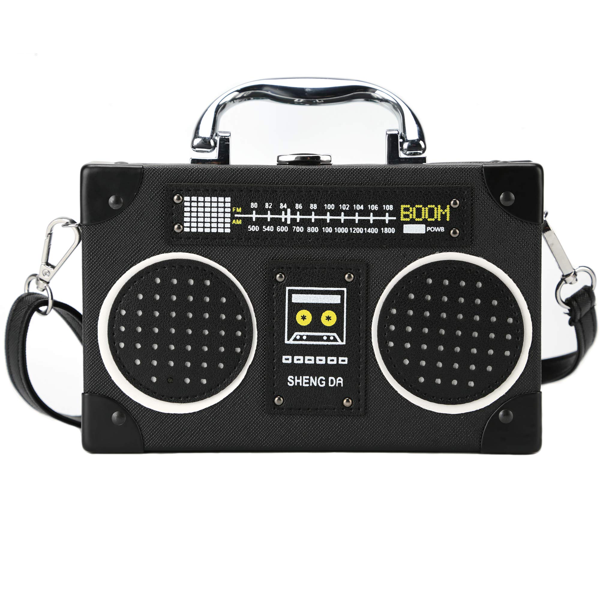 Vintage Radio Shaped PU Leather Crossbody Bag for Women - Elegant Evening Purse, Retro Style Shoulder Handbag for Date Night, Party & Special Occasions