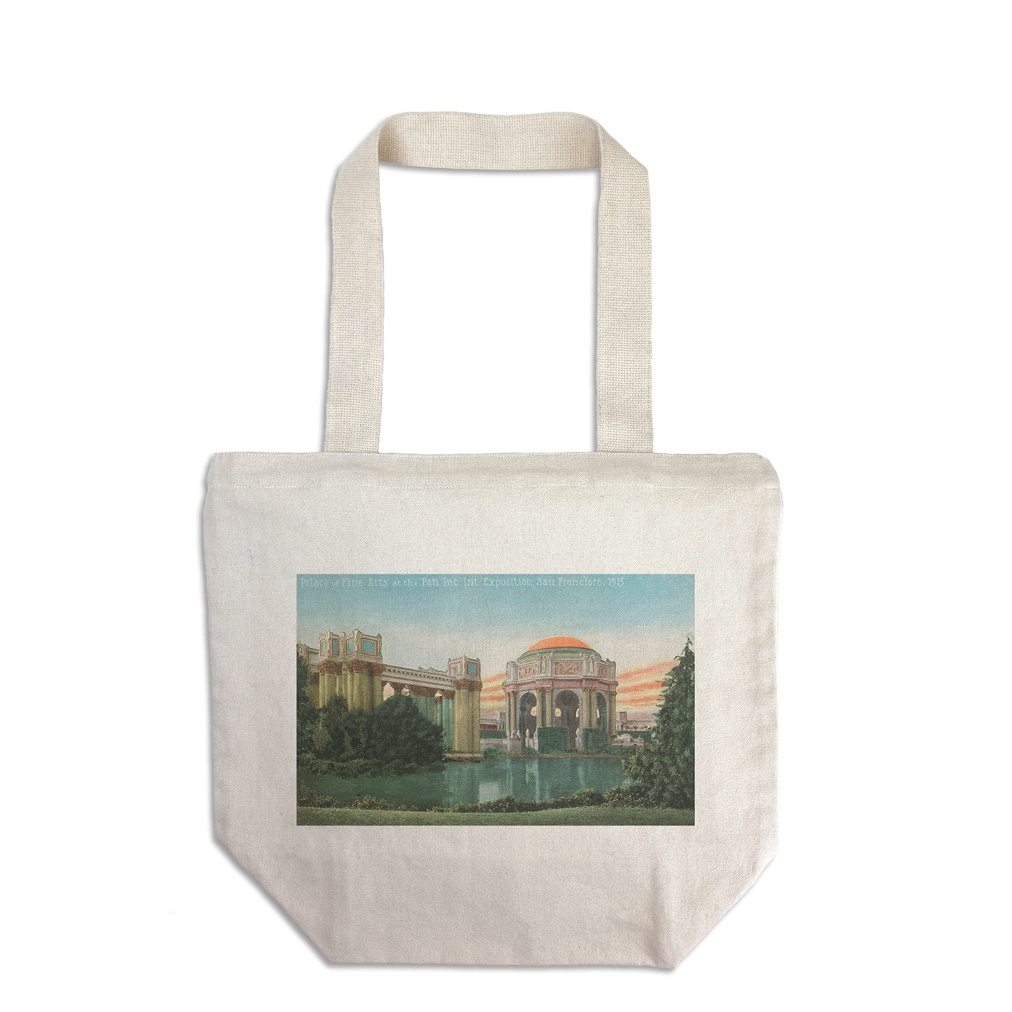 Lantern Press San Francisco Palace of Fine Arts Tote Bag - 100% Cotton Canvas Reusable Shopping Bag for Groceries, Beach & Travel | Panama-Pacific Expo Souvenir Gift
