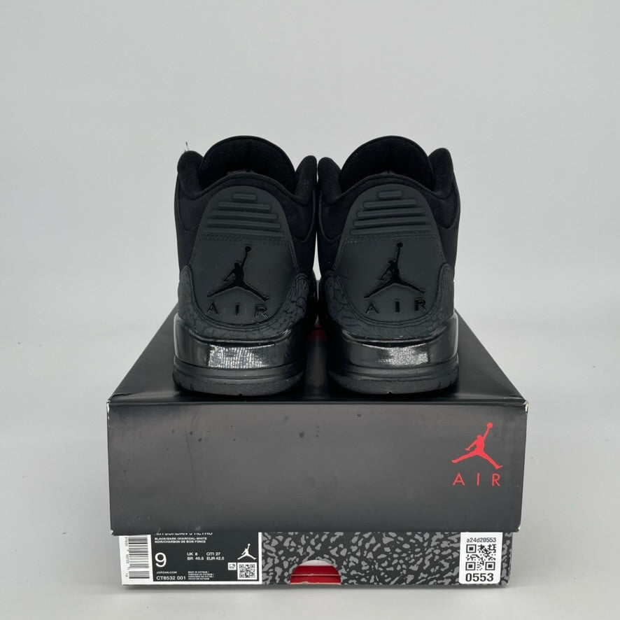 Original Air Jordan 3 Retro 'Black Cat' Men's/Women's Basketball Shoes Size 9/10.5W (CT8532-001) - Stylish Sneakers for Streetwear, Gym & Casual Outfits