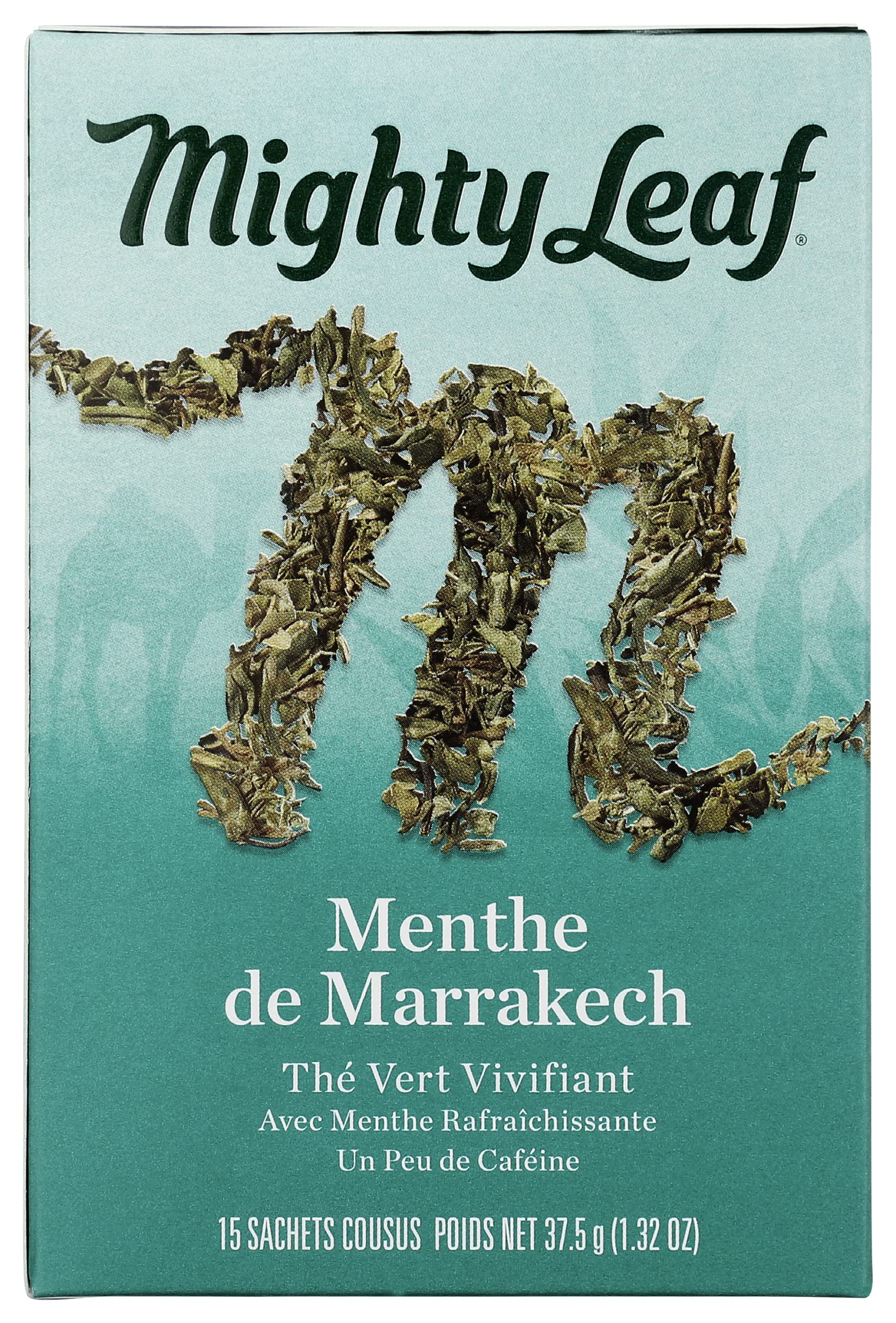 Premium Mighty Leaf Tea Marrakesh Mint Tea - 15 Count Organic Green Tea Bags for Relaxation & Energy Boost - Perfect for Morning Refreshment or Afternoon Relaxation