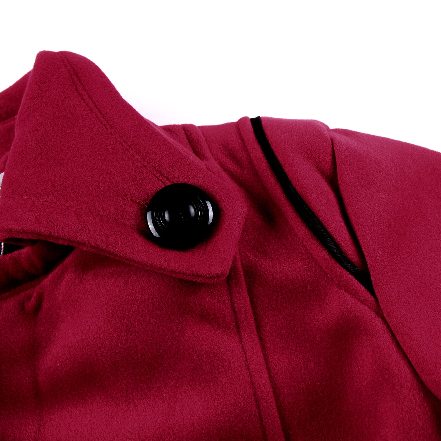 Women's Double Breasted Wool Blend Jacket - Vintage Lapel Trench Coat with Belt | Warm Winter Outerwear for Office, Dating & Casual Wear
