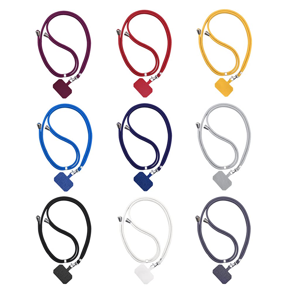 Universal Adjustable Nylon Phone Lanyard Neck Strap - Compatible with Most Smartphones & Phone Cases (Black/White/Dark Grey) | Hands-Free Convenience for Travel, Work, Shopping & Outdoor Activities