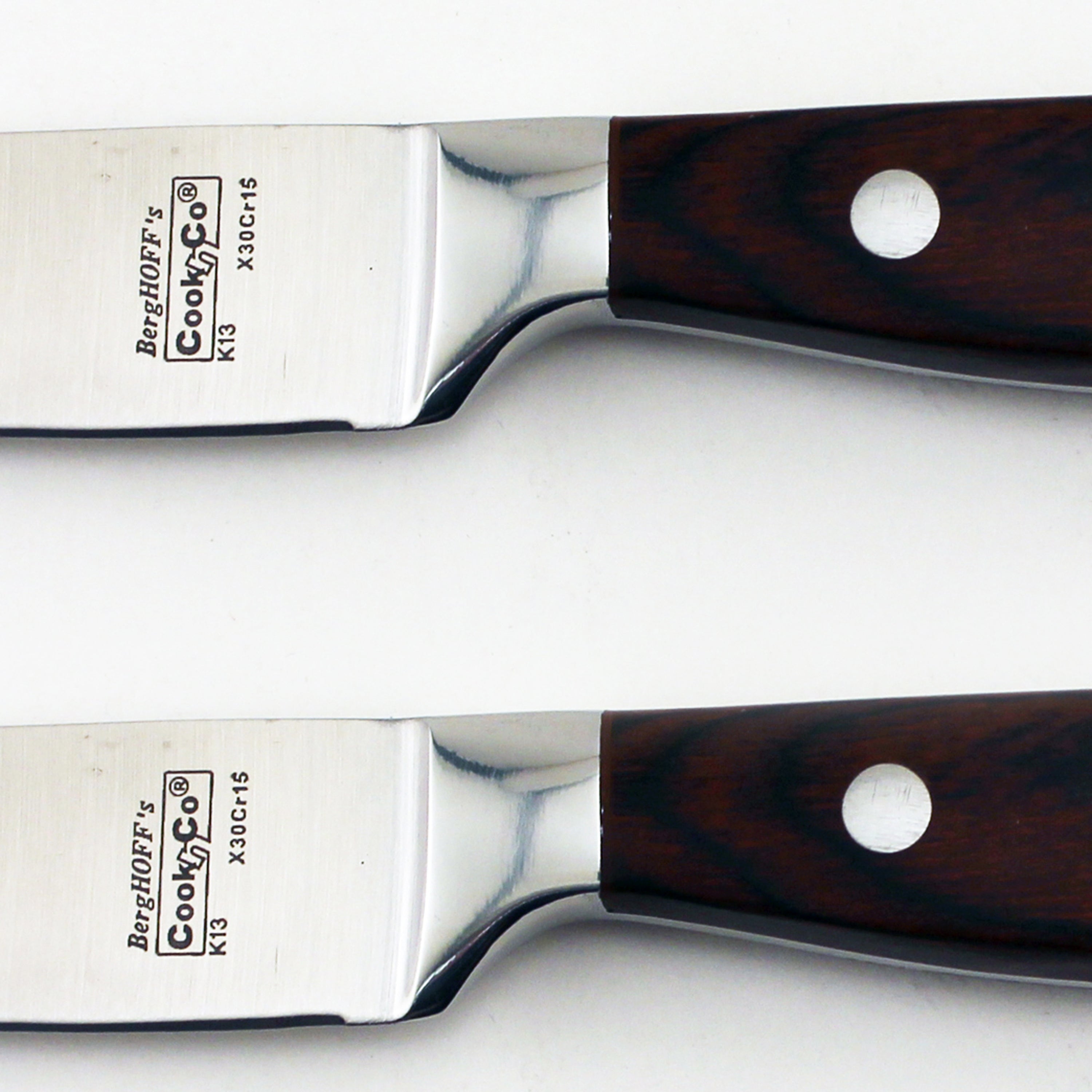 Premium BergHOFF Pakka Wood 7-Piece Stainless Steel Steak & Carving Knife Set - Professional Chef Knives for Meat Cutting, BBQ, and Kitchen Cooking