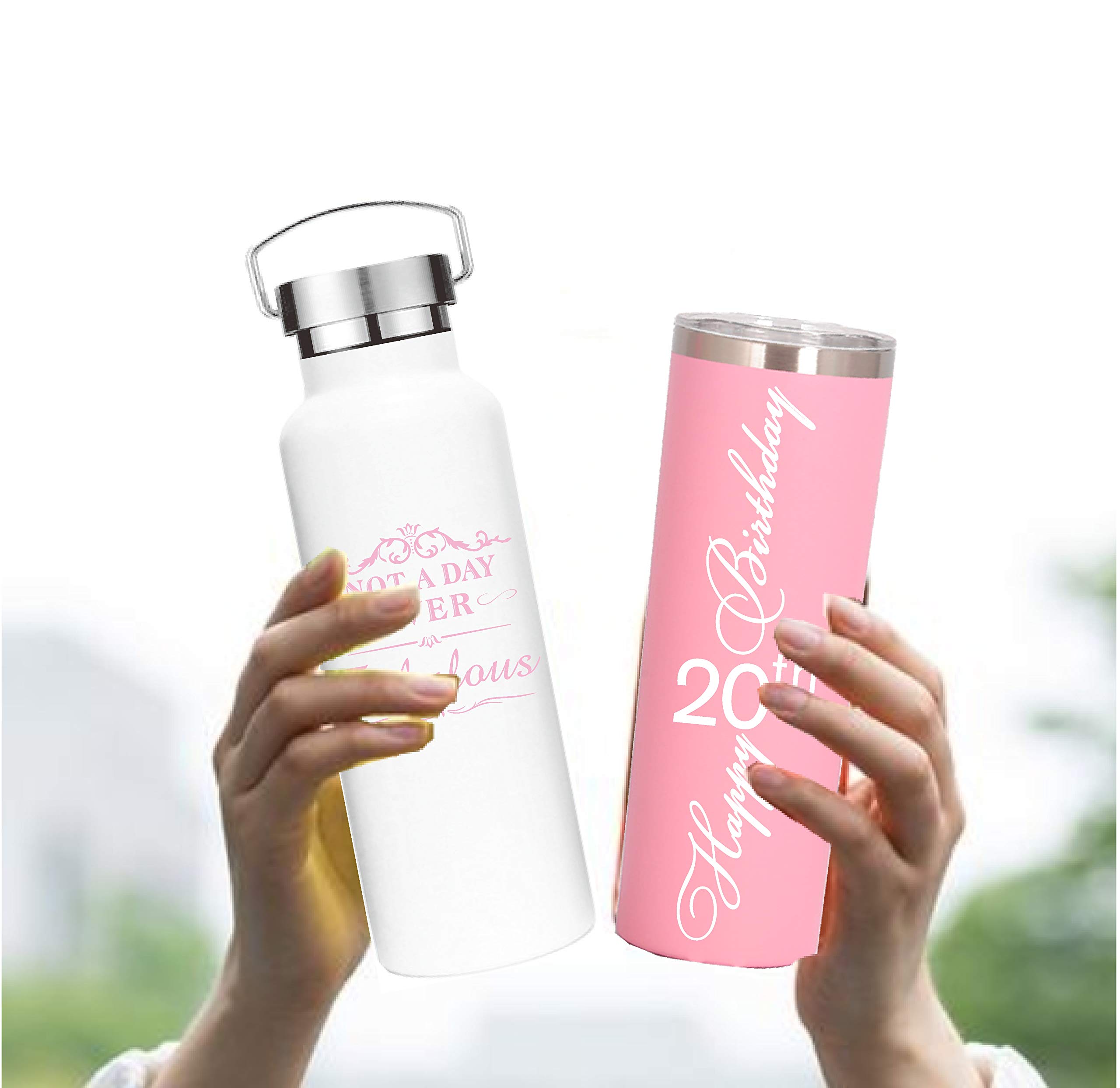 20th Birthday Gifts for Women - Personalized 20oz Tumbler Cup with Lid & Straw - Perfect for 20 Year Old Daughter, Best Friend or Sister - Great for Parties, Office Use & Daily Hydration