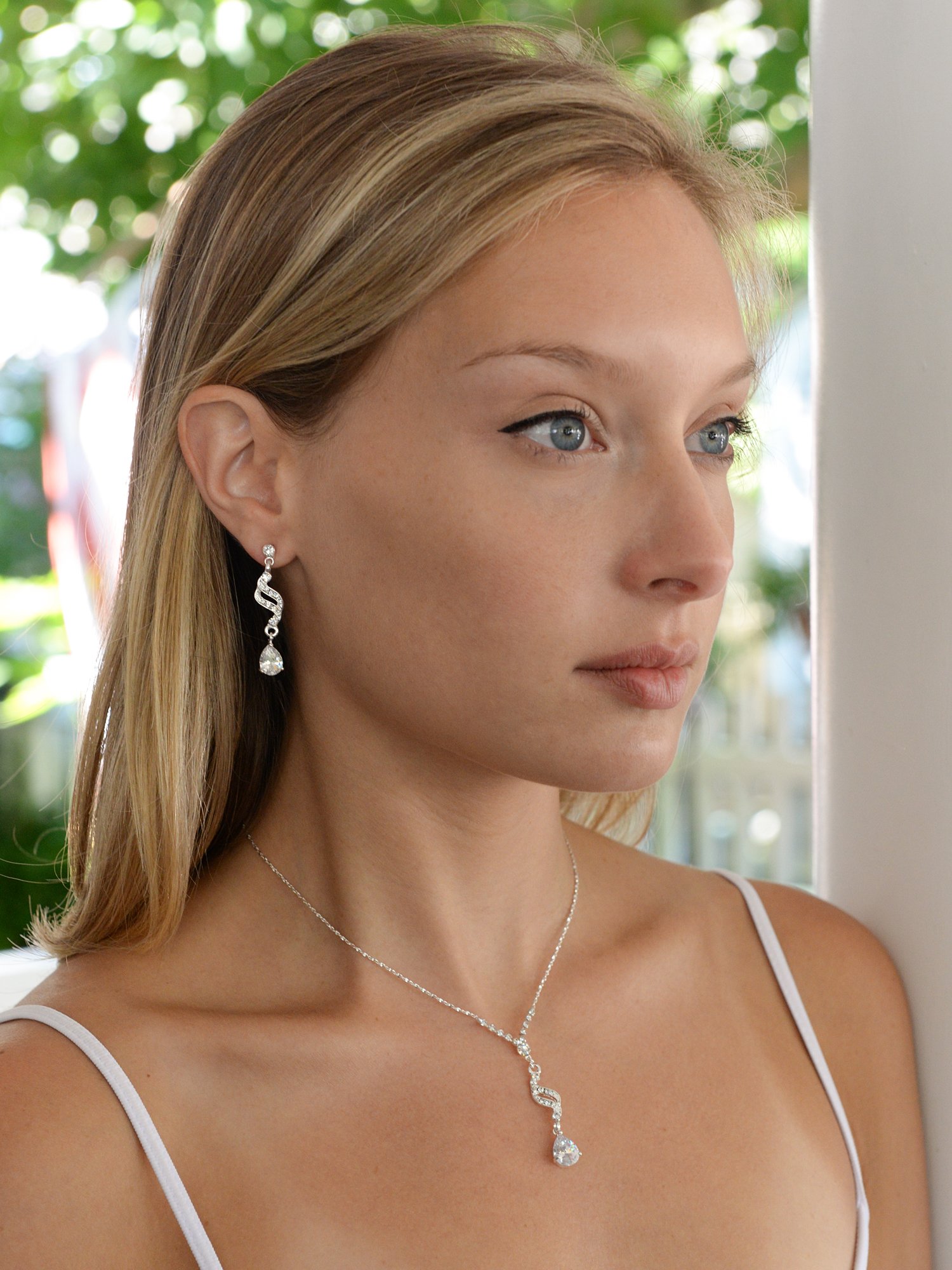 Mariell Cubic Zirconia Bridal Jewelry Set - Elegant Necklace & Earrings for Wedding, Bridesmaid Gifts, Prom & Special Occasions | Perfect for Bridal Shower, Anniversary & Formal Events