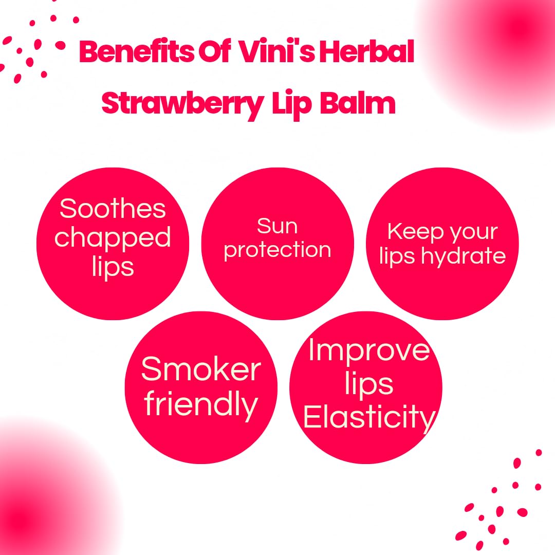 Strawberry Lip Balm for Dry & Chapped Lips - Nourishing Moisturizer with Cocoa Butter, Almond Oil & Vitamin E - Intense Hydration for Men & Women (8g) | Perfect for Winter Care, Daily Lip Protection & On-The-Go Use