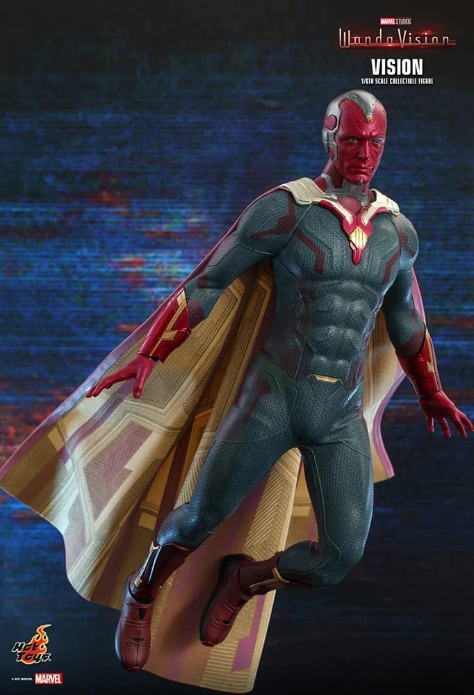 Hot Toys WandaVision 12-Inch Vision Action Figure 1/6 Scale Collectible Model (907936) - Perfect for Marvel Fans, Display & Cosplay