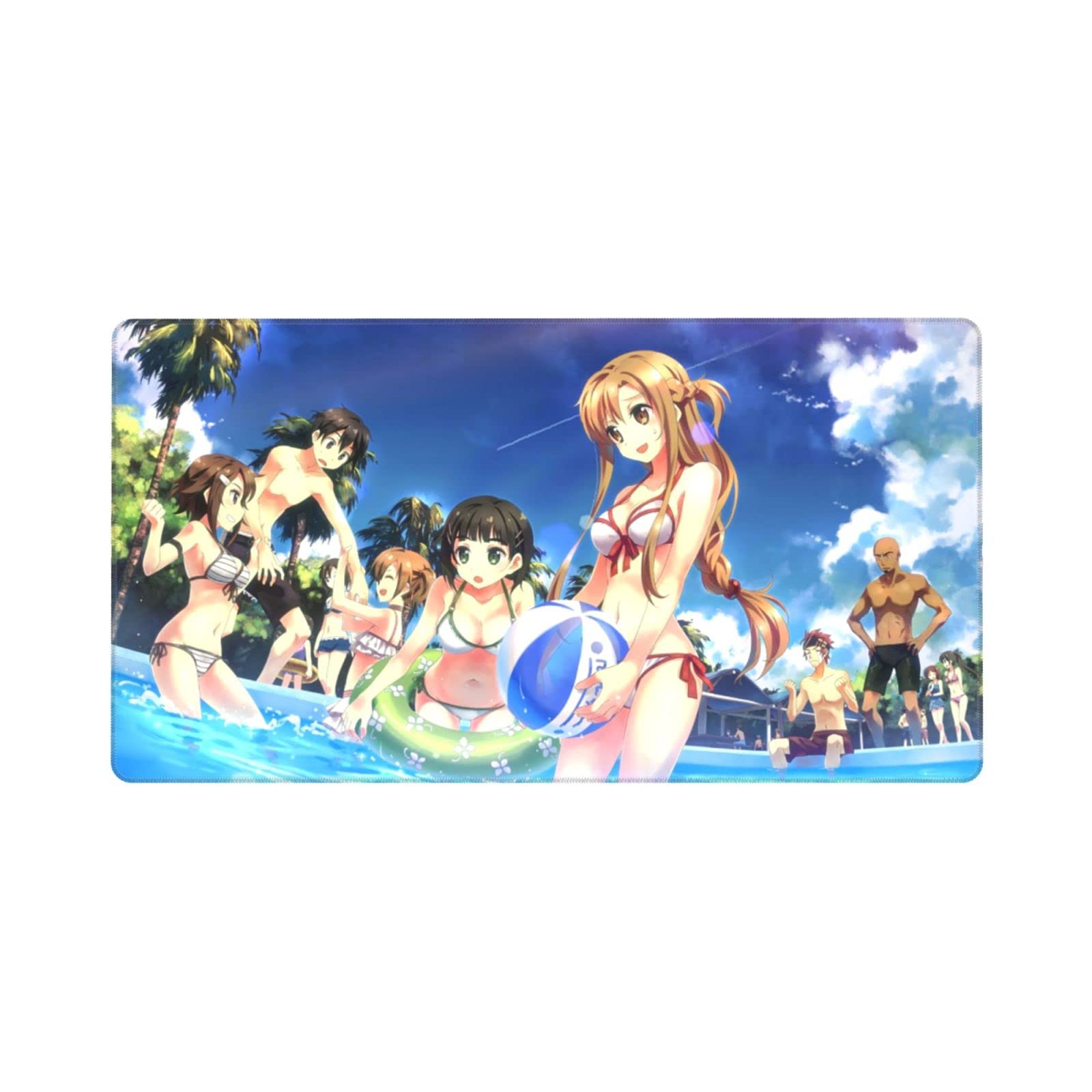 SAO Kirito & Asuna Anime Gaming Mouse Pad - Large 29.5x15.8 Inch, Ultra Thick 3mm with Stitched Edges - Perfect for PC Gaming, Office Work & Anime Decor
