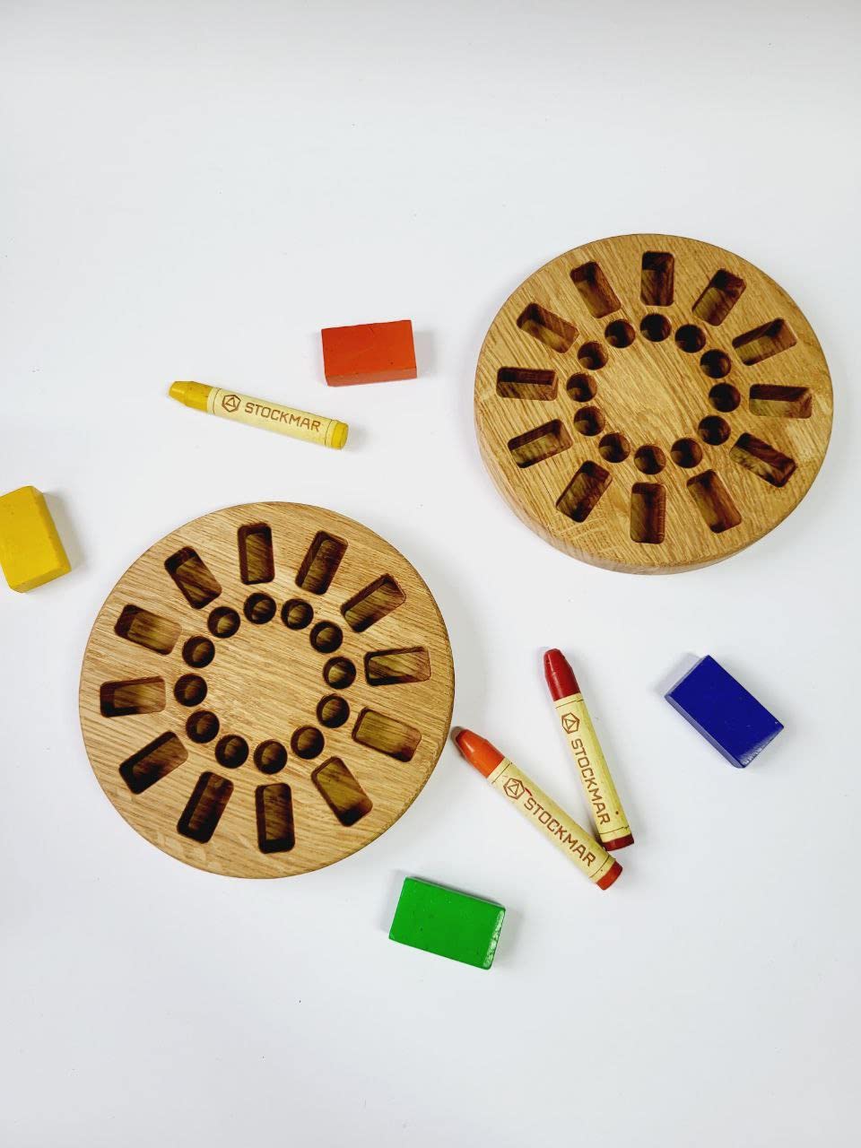 Stockmar Crayon Holder for 12 Blocks & 12 Sticks - Personalized Waldorf School Gift, Kids Desk Organizer, Montessori Art Supplies (Crayons Not Included) - Perfect for Classroom & Home Learning Activities