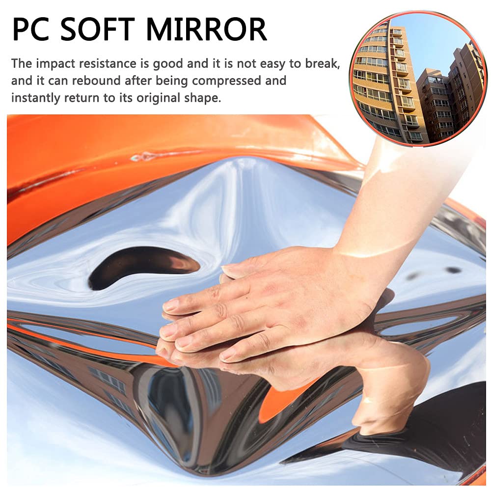 60cm Round Convex Safety Mirror - Indoor & Outdoor Use for Driveway, Garage, Warehouse, Office Security - Wall Mounted Side View Mirror for Blind Spot Detection & Traffic Safety