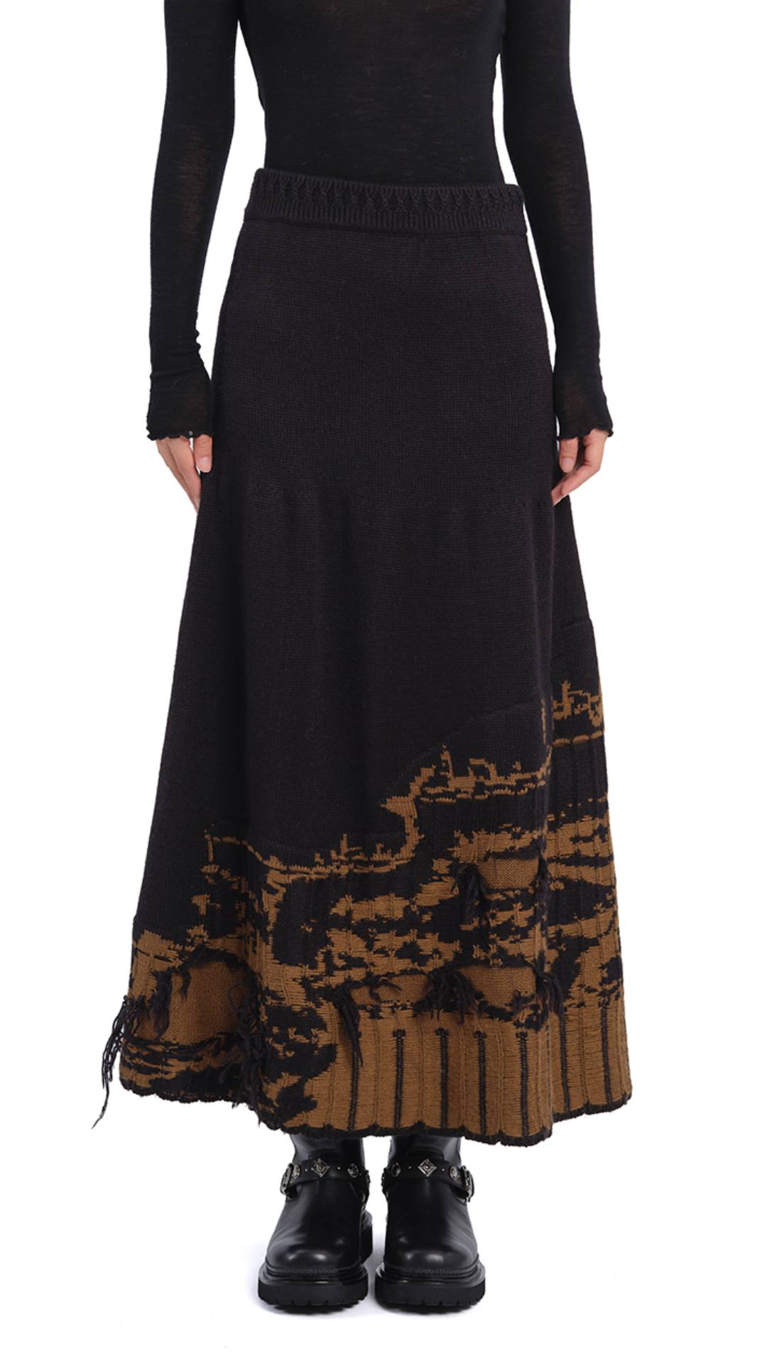 Queen Sisi Knitted Skirt for Women - Soft Stretch High Waist A-Line Midi Skirt | Perfect for Fall Winter, Office Wear, Date Night & Casual Outfits