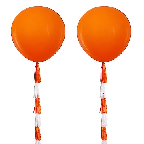 36 in Balloons+tassels(orange White)