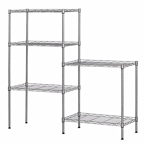 5-Tier Steel Wire Shelving Unit - Heavy Duty Metal Storage Shelf for Kitchen, Closet, Garage & Office - Space Saving Organizer for Home, Pantry, Laundry & Books - Easy Assembly Multi-Purpose Rack (Black)