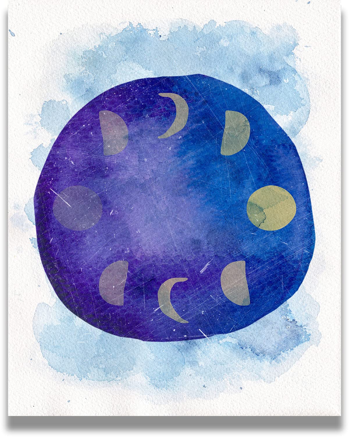 Abstract Moon Art Canvas - Bohemian Wall Decor - Minimalist Boho Moon Phase Painting - Ready to Hang 24x30 Inch - Perfect for Bedroom, Living Room, Apartment & Dorm - Moon Phases Wall Art for Meditation Spaces & Yoga Studios