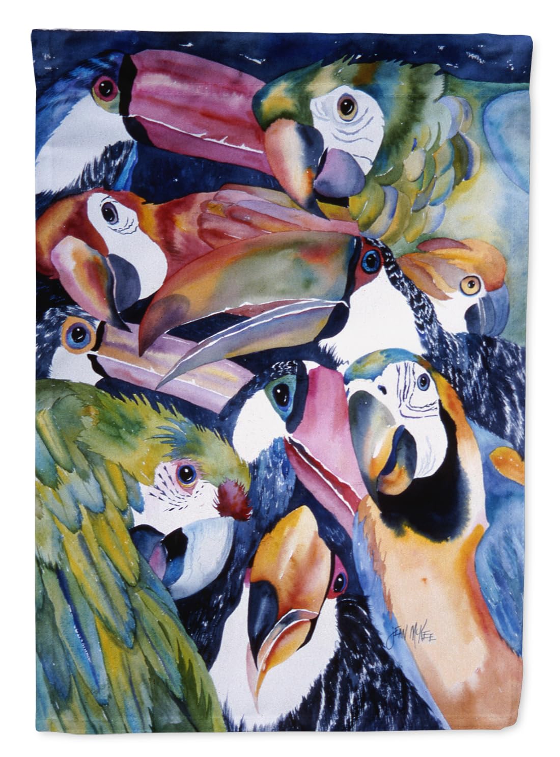 Caroline's Treasures JMK1192GF Colorful Parrots Garden Flag - Decorative Mailbox & Yard Banner for Outdoor Patio, Flower Beds & Lawn Decor - Perfect for Spring, Summer & Holiday Season