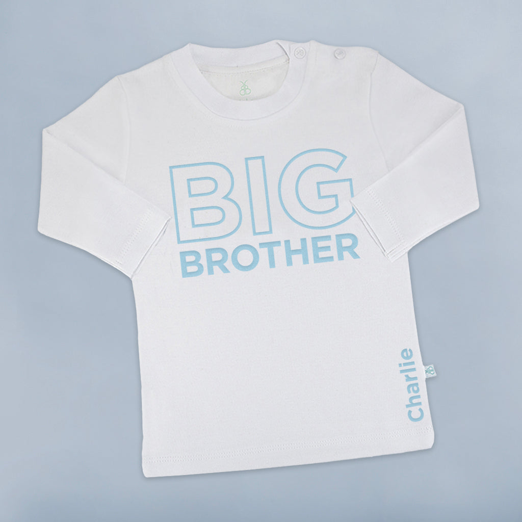 Custom Big Brother T-Shirt - Long Sleeve Cotton Tee for Men & Women - Perfect for Sibling Gifts, Family Reunions & Matching Outfits