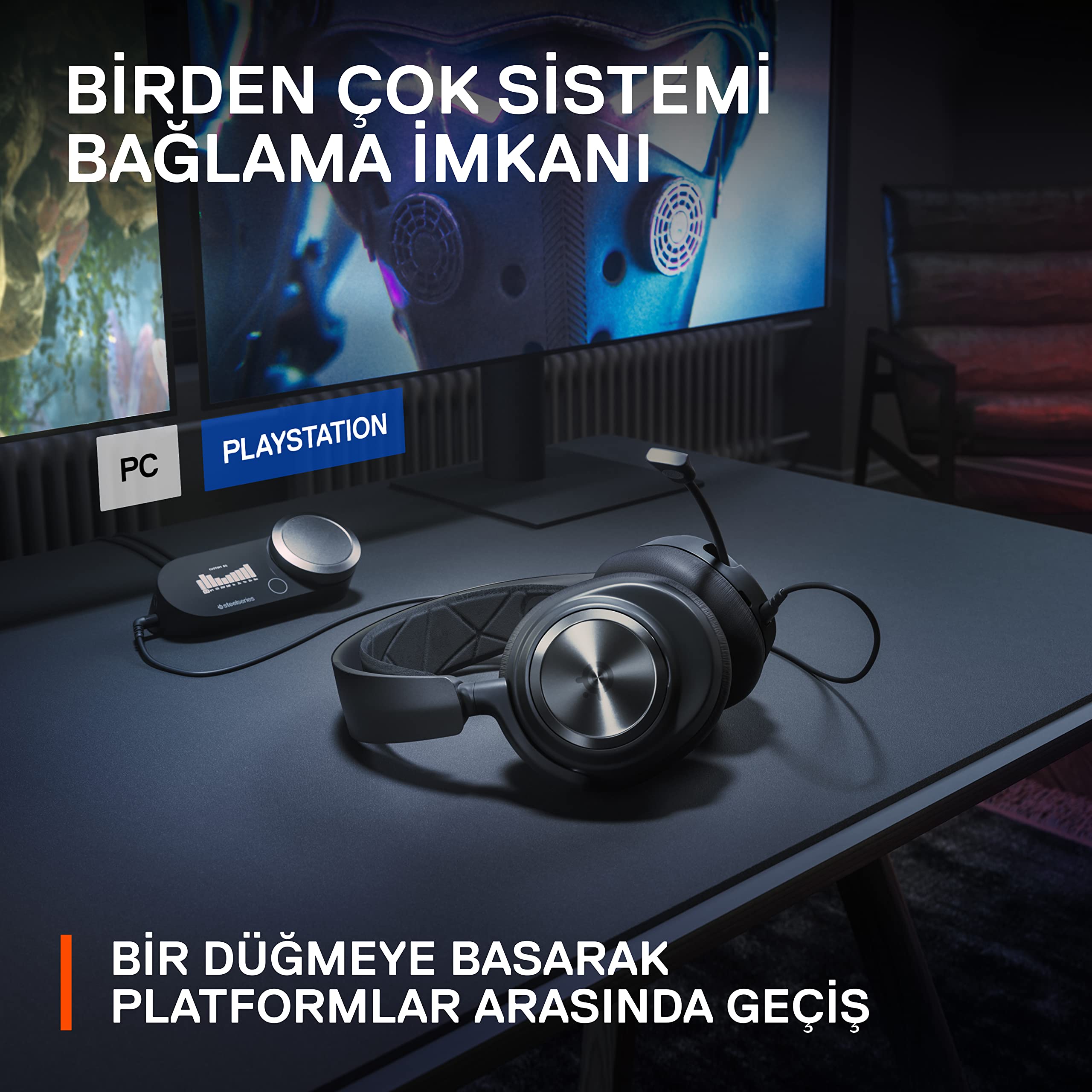SteelSeries Arctis Nova Pro Multi-System Gaming Headset with Hi-Fi Drivers, Hi-Res Audio & 360° Spatial Sound | GameDAC Gen 2 | ESS Sabre Quad-DAC | Retractable Mic | for PC, PS5, PS4, Nintendo Switch | Perfect for Competitive Gaming & Immersive Entertainment