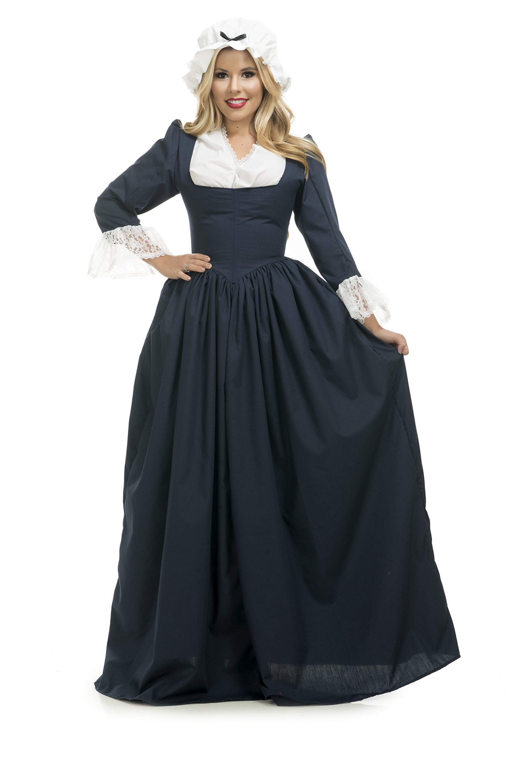 Colonial Woman Costume Dress for Women - 18th Century Historical Outfit for Halloween, Cosplay & Themed Parties