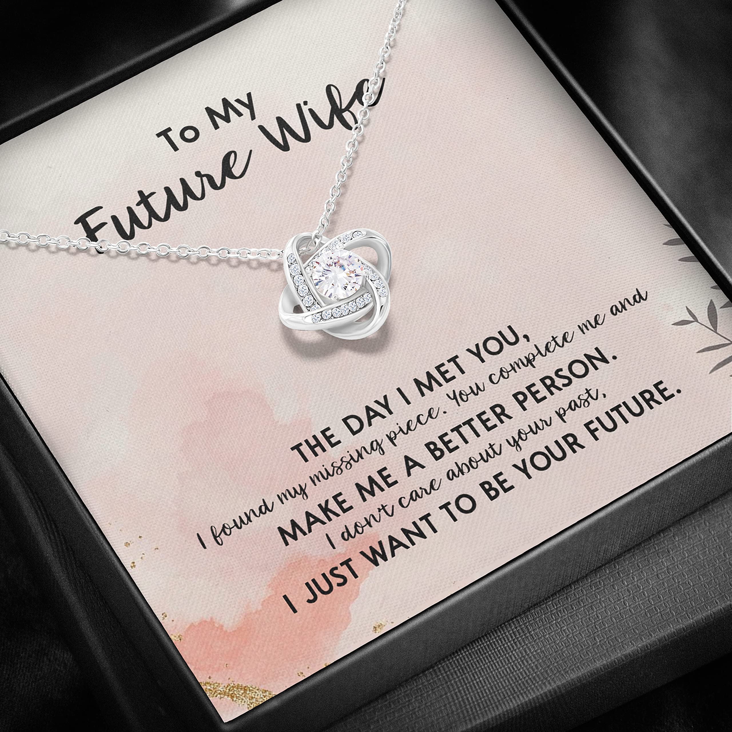 To My Future Wife Necklace - Romantic Love Jewelry Gift for Girlfriend, Fiancée & Bride | Engraved Soulmate Necklace with Gift Box & Message Card | Perfect Birthday, Anniversary & Wedding Gift for Her | Ideal for Proposals, Date Nights & Special Occasions